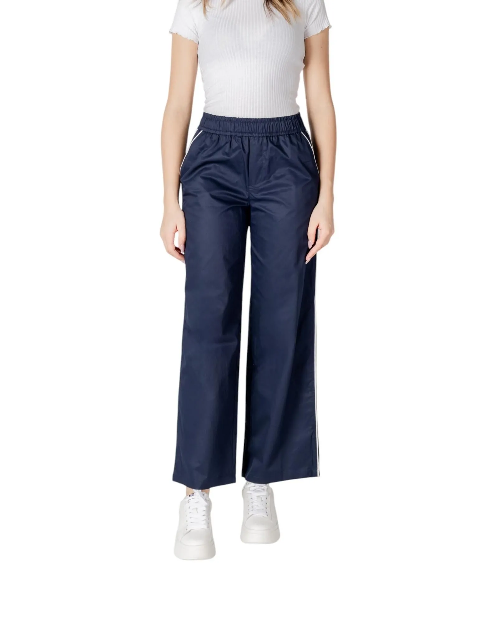 Casual Pants with Side Stripes- Blue Trousers