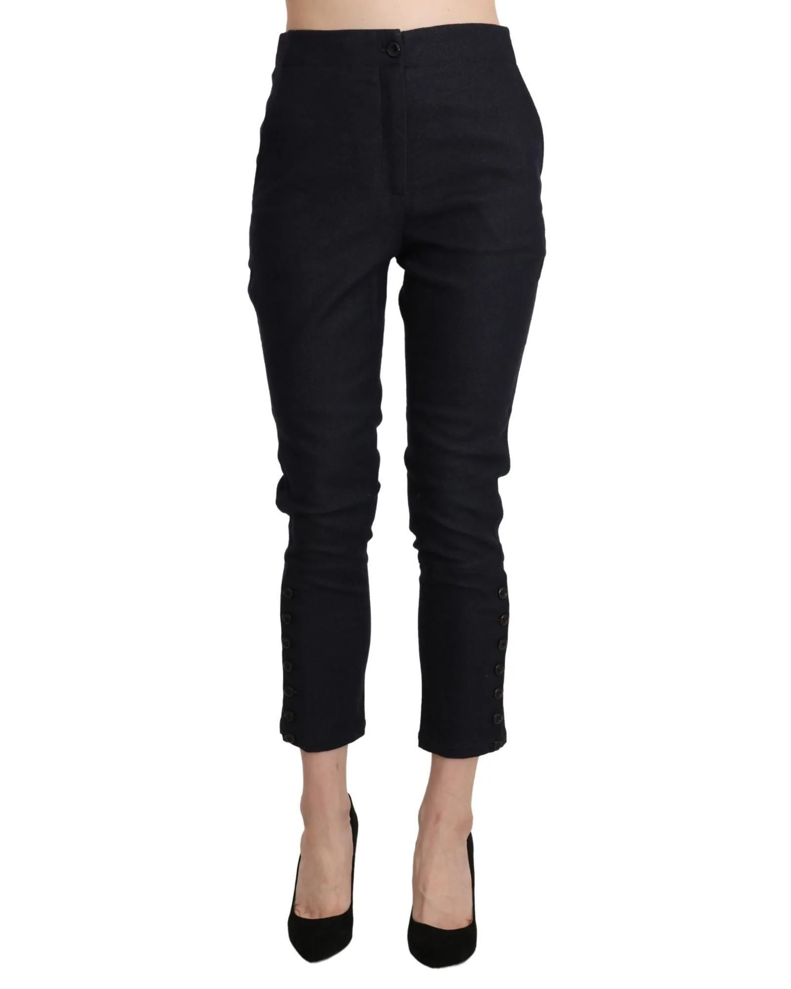 PAN71131 Cropped Pants- Black Jeans