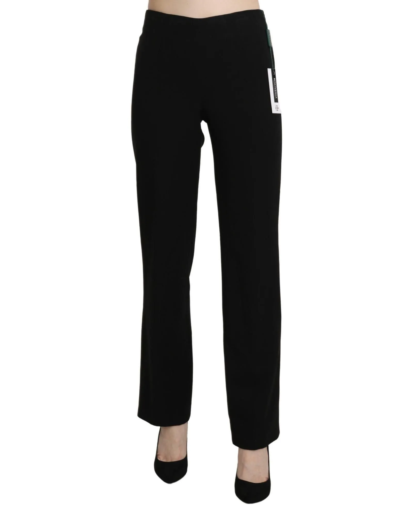 Wool Trousers Straight Leg- Black Jeans