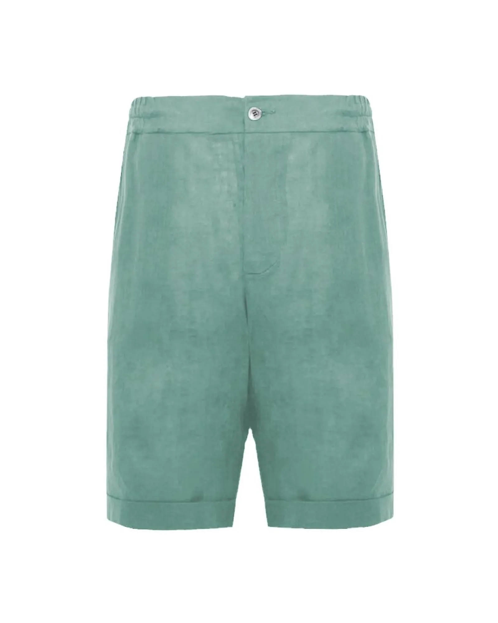 Linen Shorts Relaxed Fit- Green