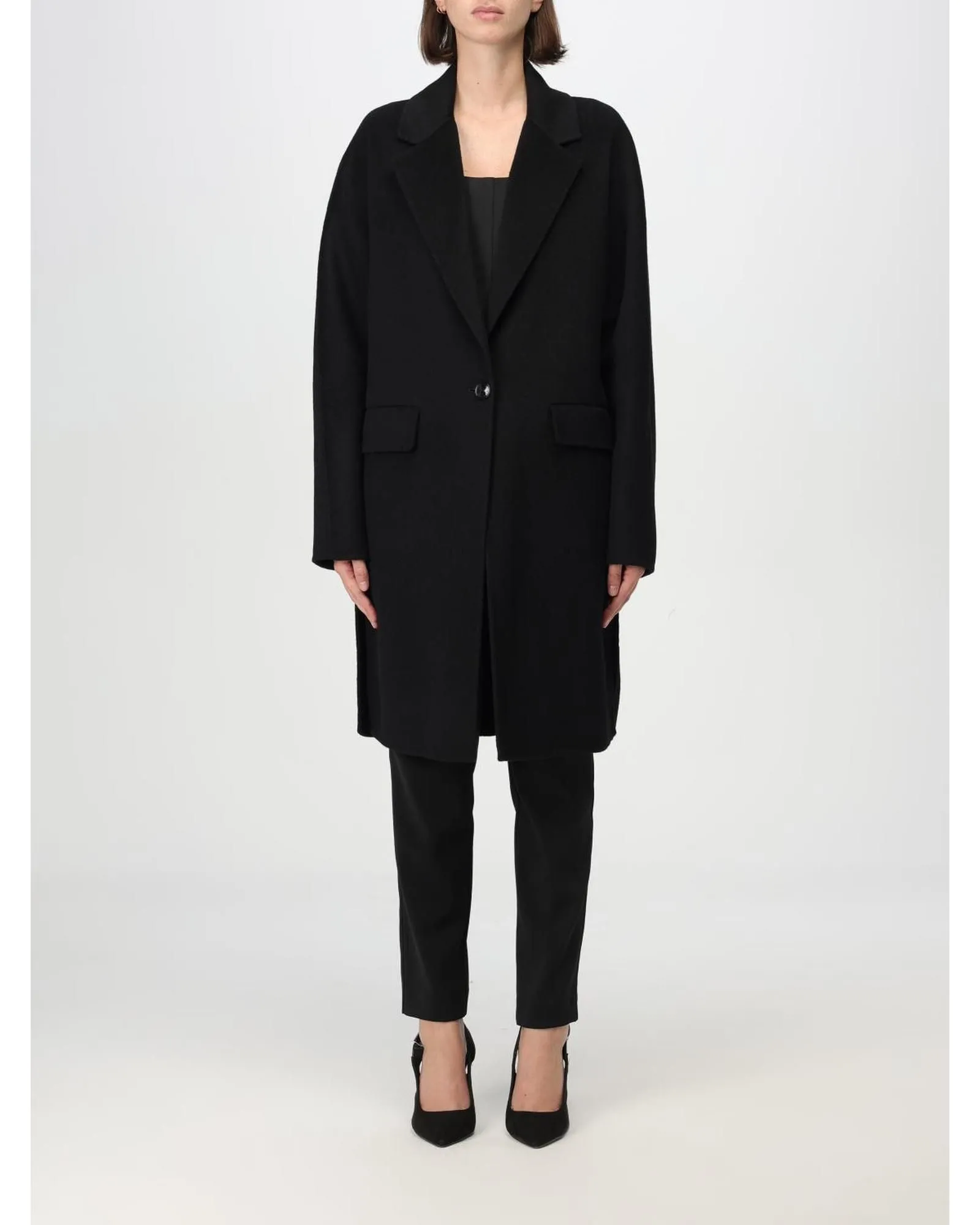 Overcoat Classic Notch Lapel- Black Coats