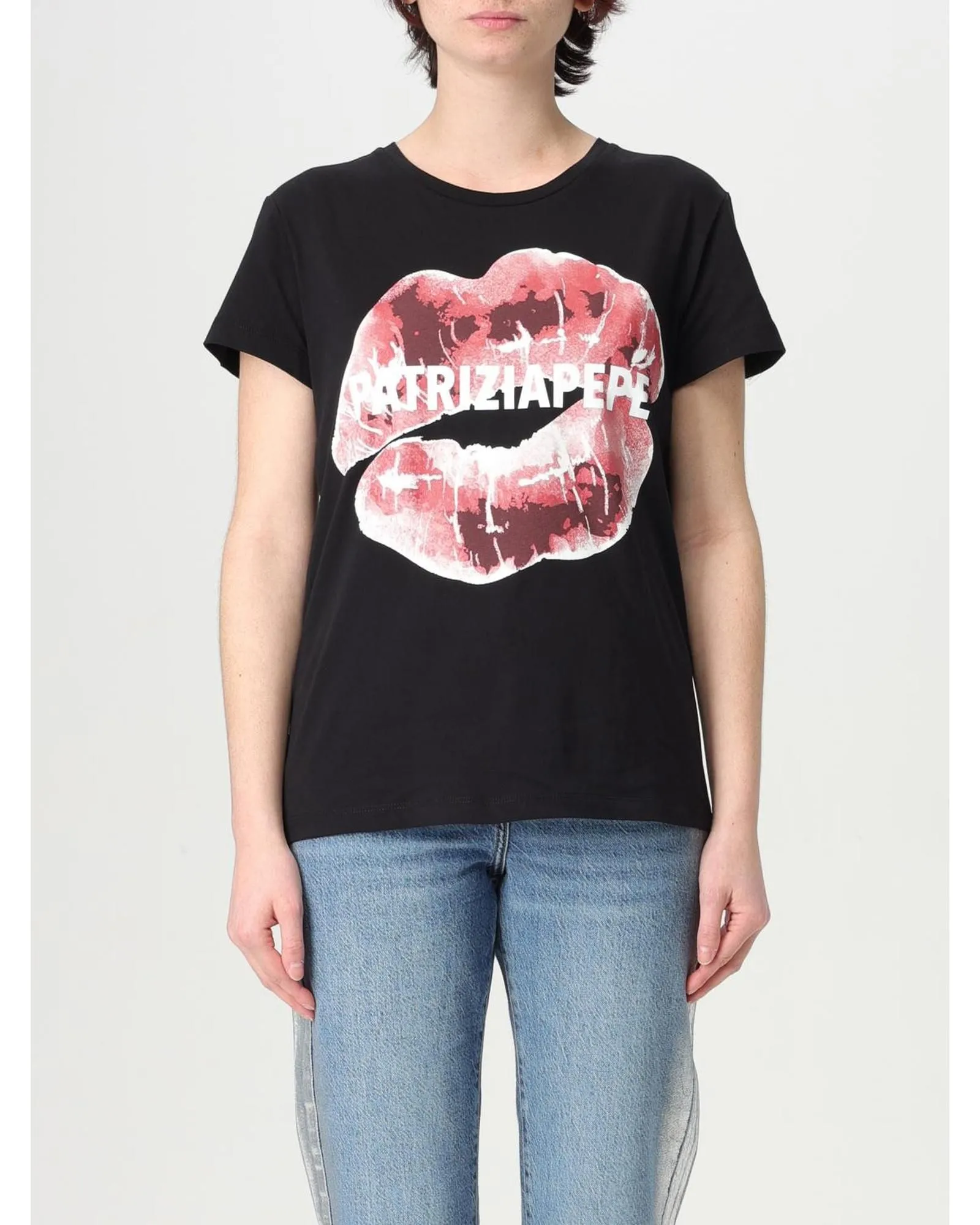 Lips Print TShirt- Black T-Shirts