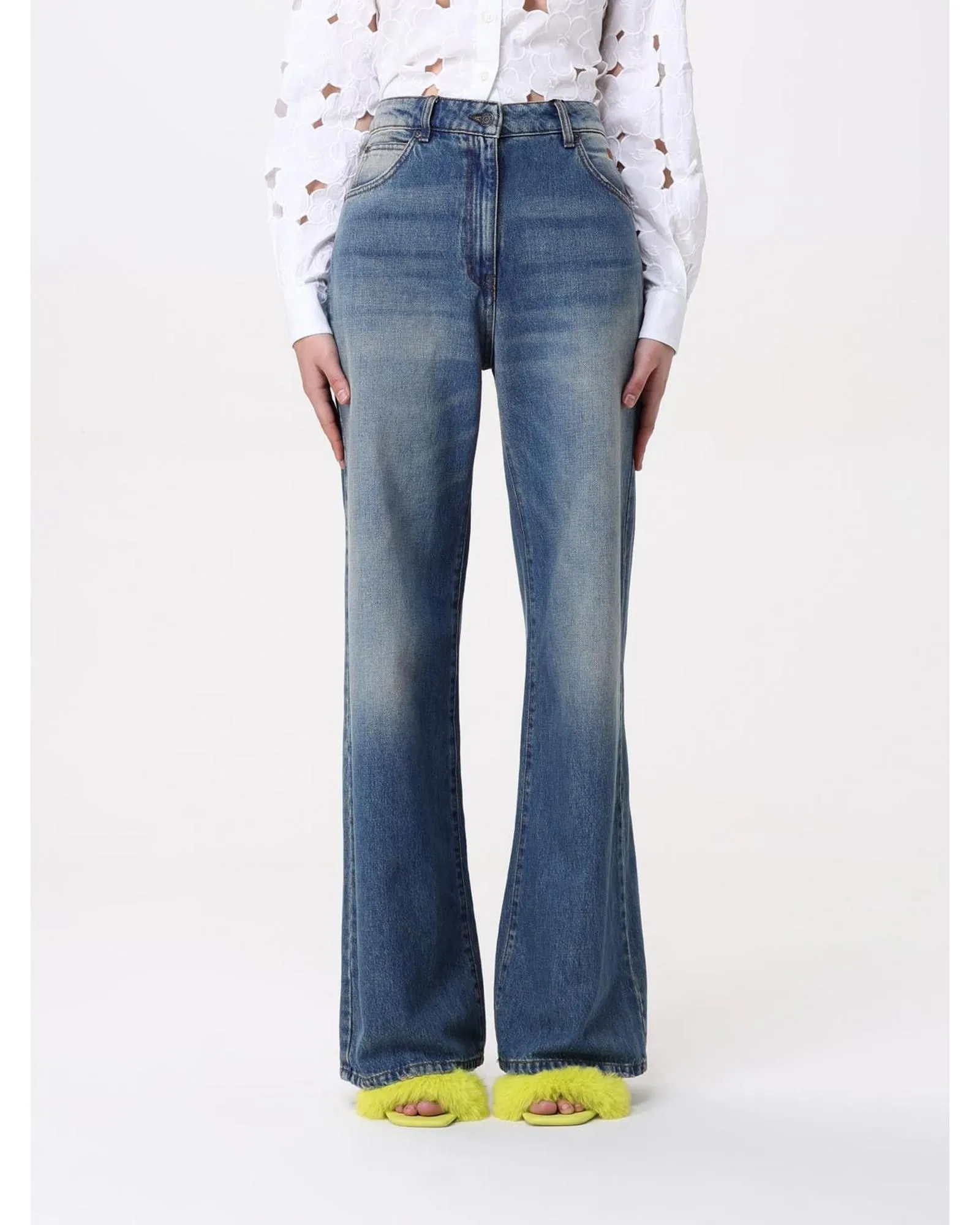 Wide Leg HighWaisted Jeans- Denim