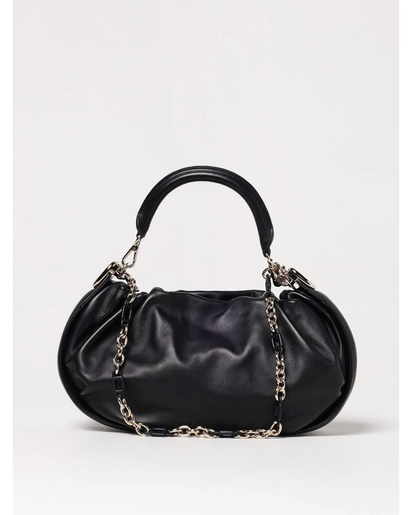 Viv Cabas Small Leather Handbag- Black