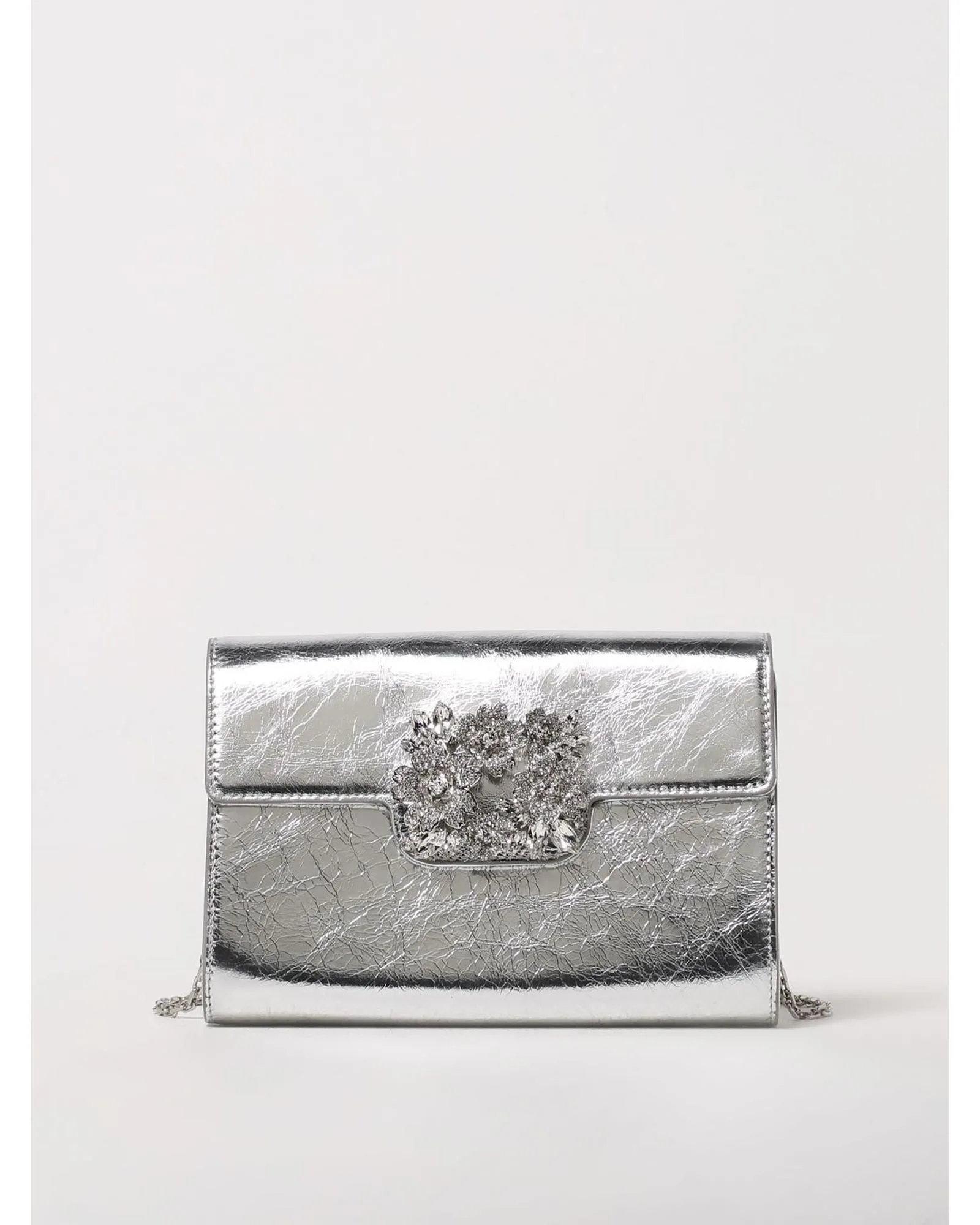 Metallic Clutch Crystal Embellishment- Silver Mini Bags
