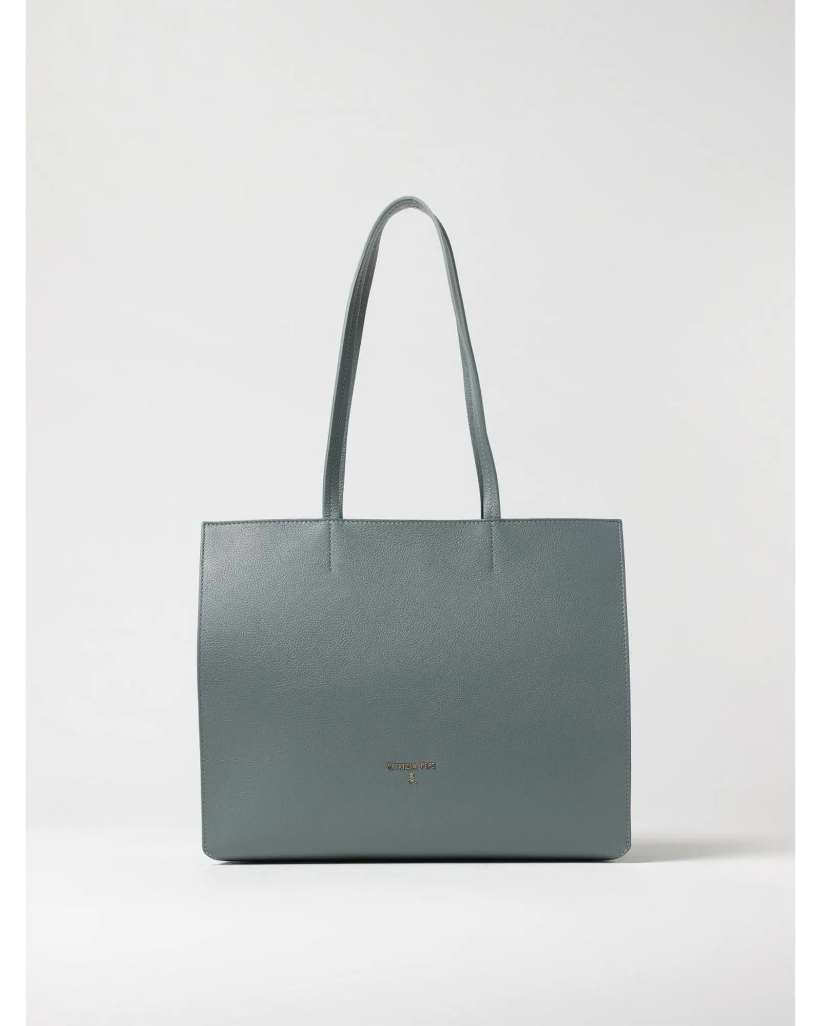 Structured Tote Leather Shoulder Bag- Blue