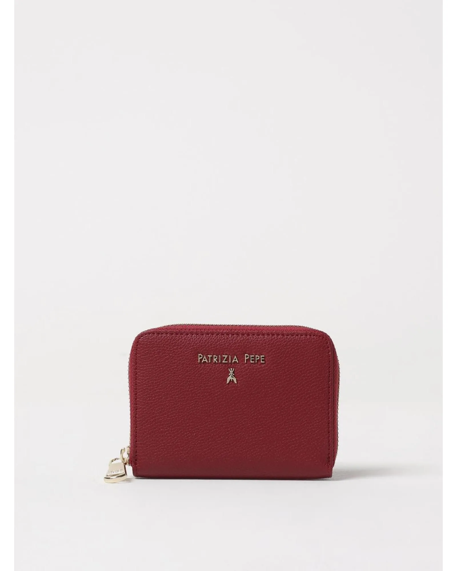 Zip Around Wallet Compact Leather- Red