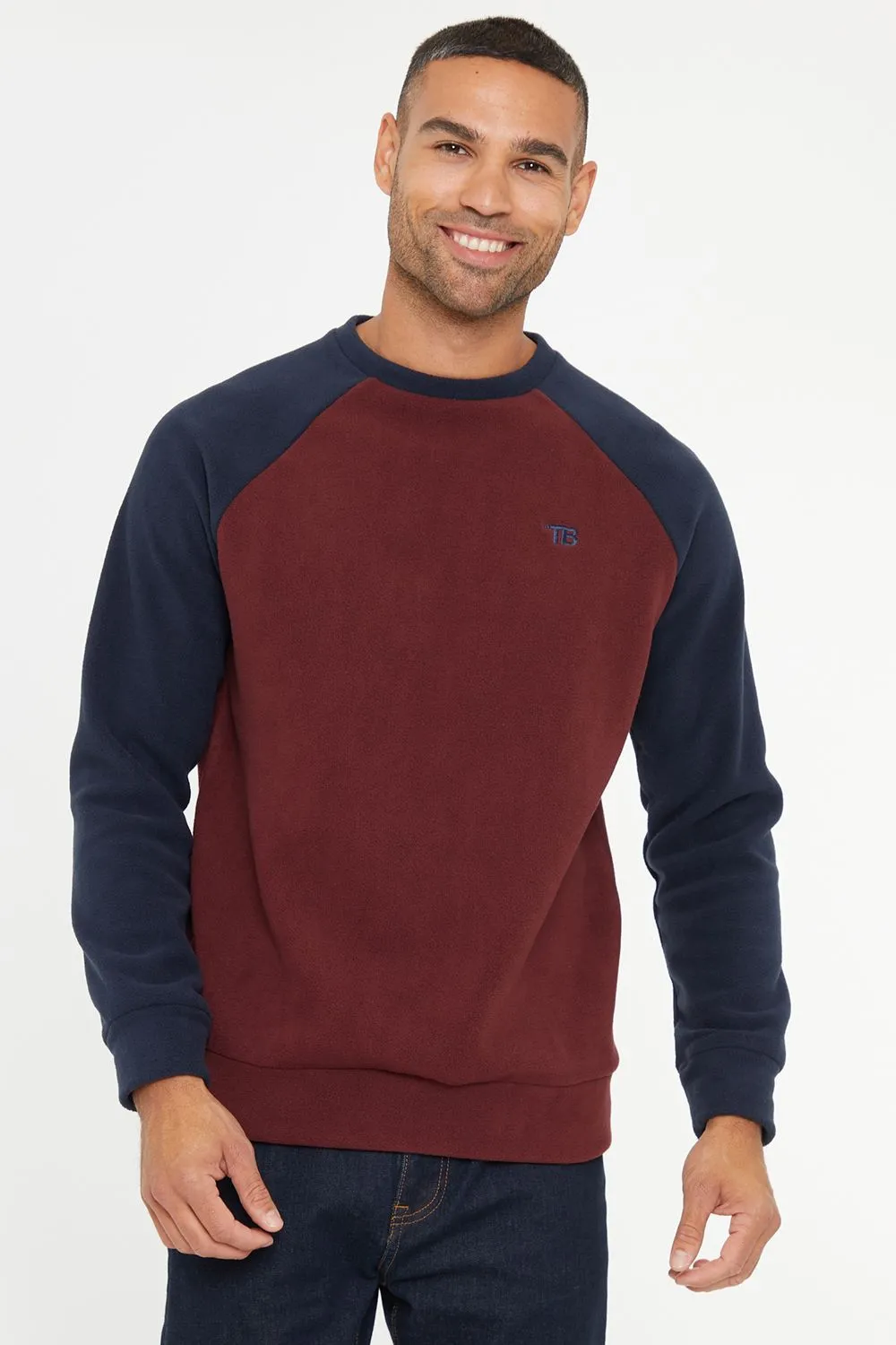 'Linus' Raglan Sleeve Microfleece Crew Neck Sweatshirt