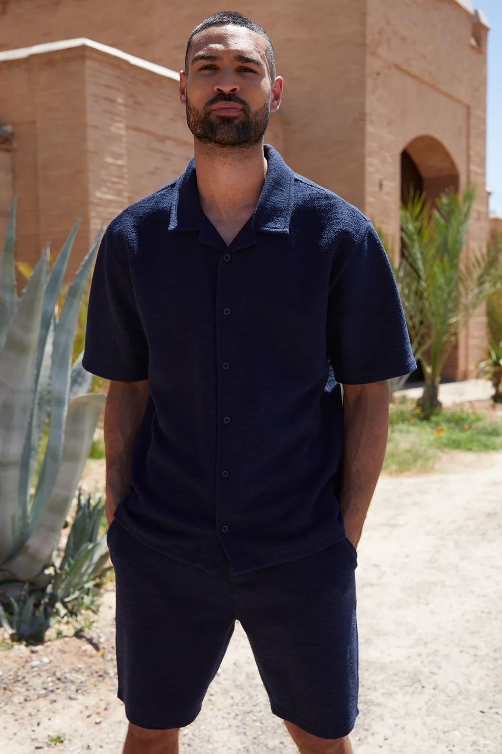 'Jordyn' Textured Elasticated Waist Shorts