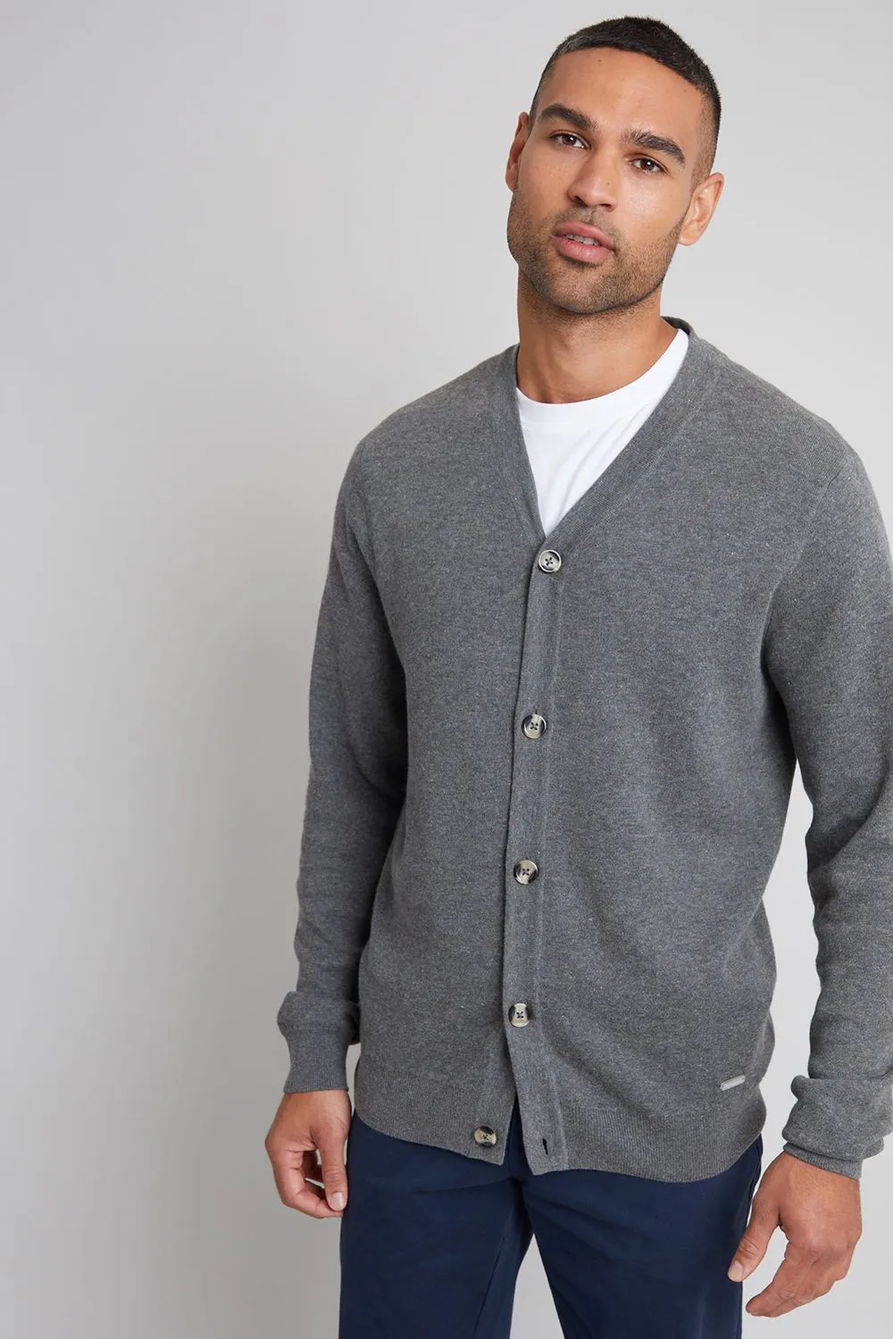 'Overton' Cotton Blend Knitted Cardigan