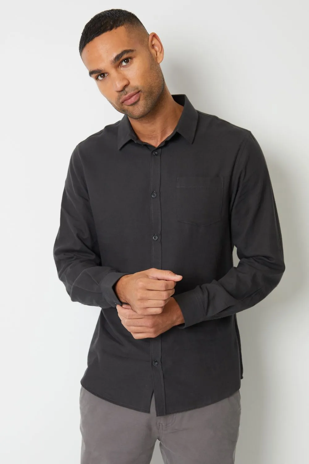 'Flanigan' Brushed Cotton Long Sleeve Flannel Shirt