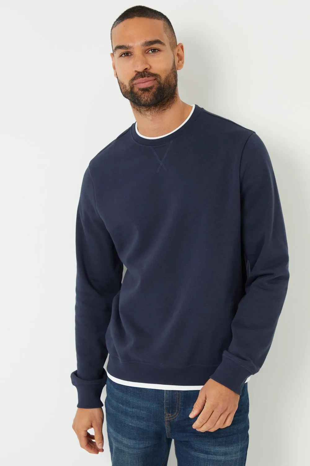 Mock T-Shirt Crew Neck Sweatshirt