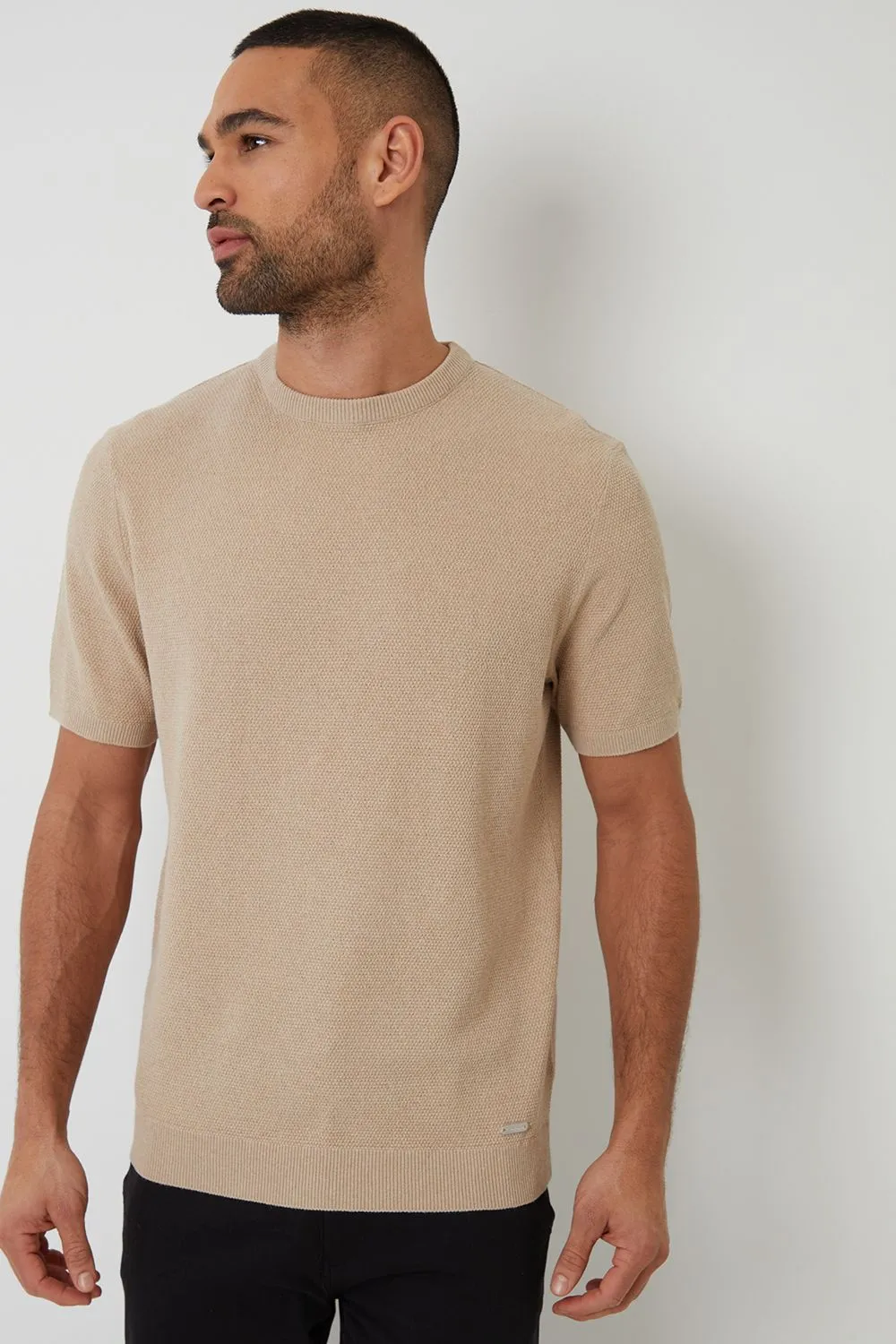 Moss Stitch Knitted T-Shirt