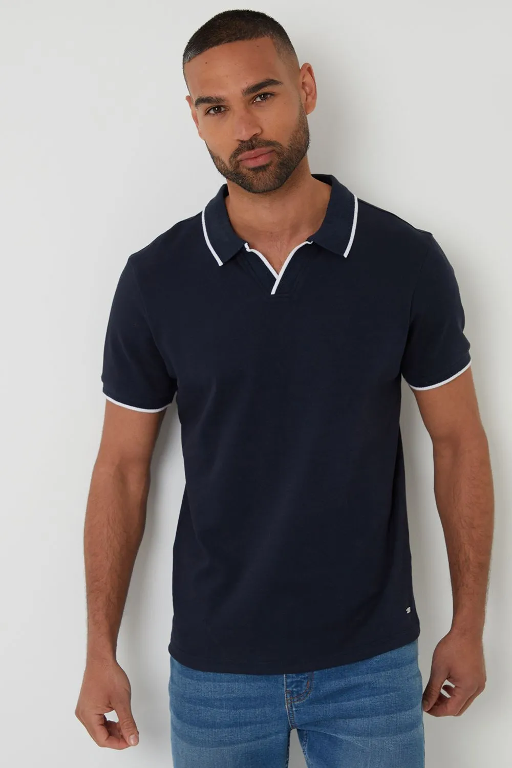 Cotton Trophy Neck Polo Shirt
