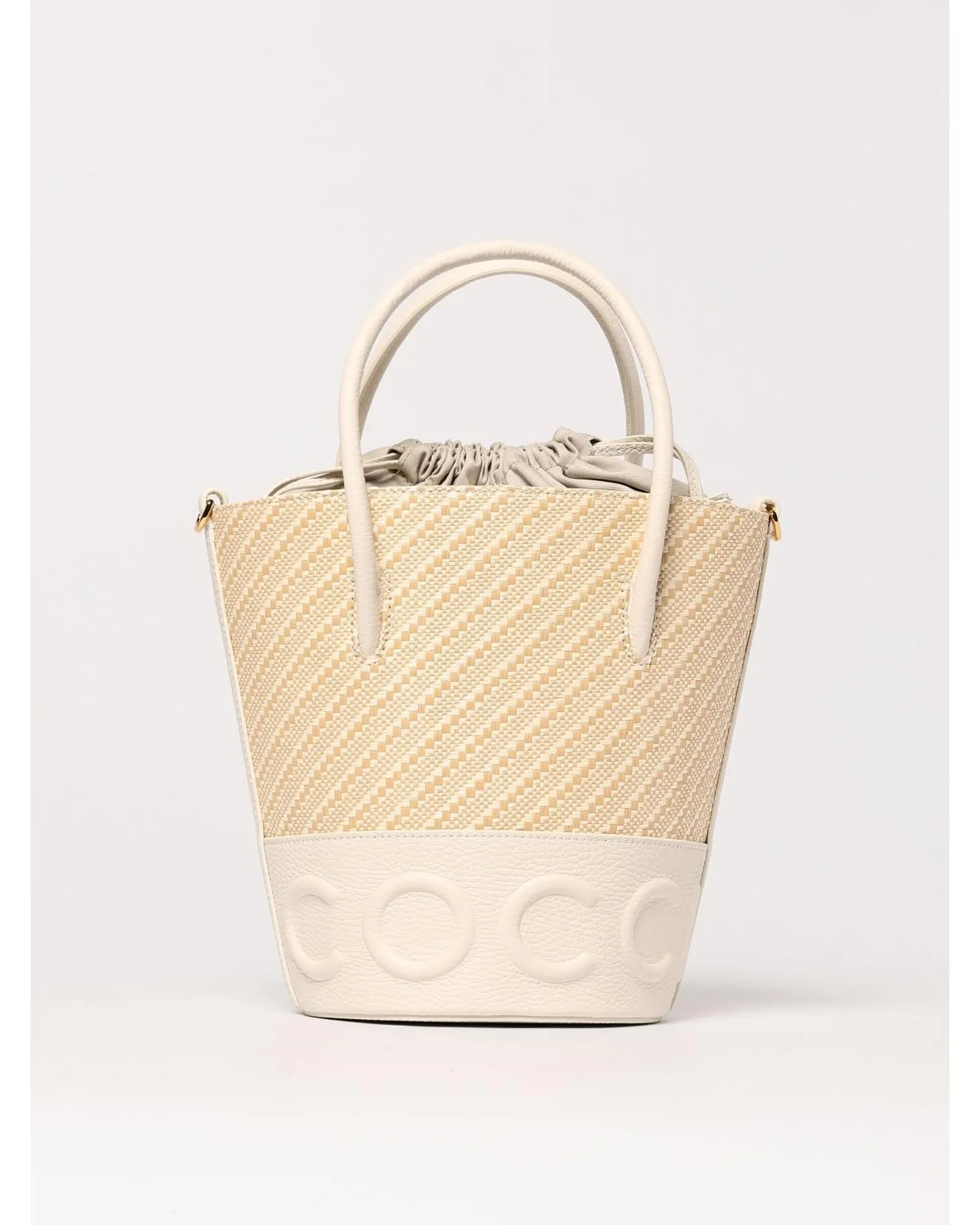 Bucket Raffia Leather Bag- Orange Handbags