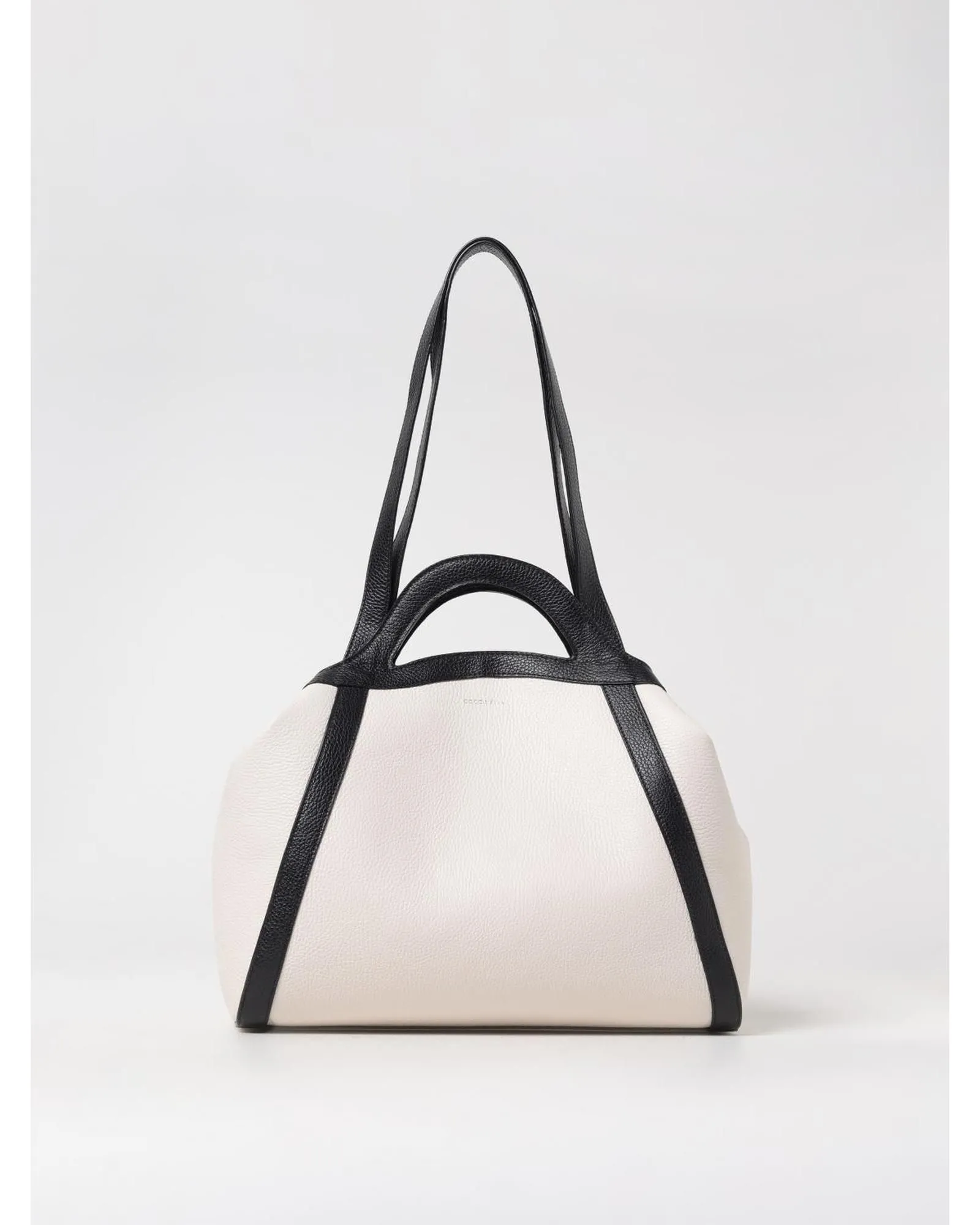 TwoTone Leather Tote- White Handbags