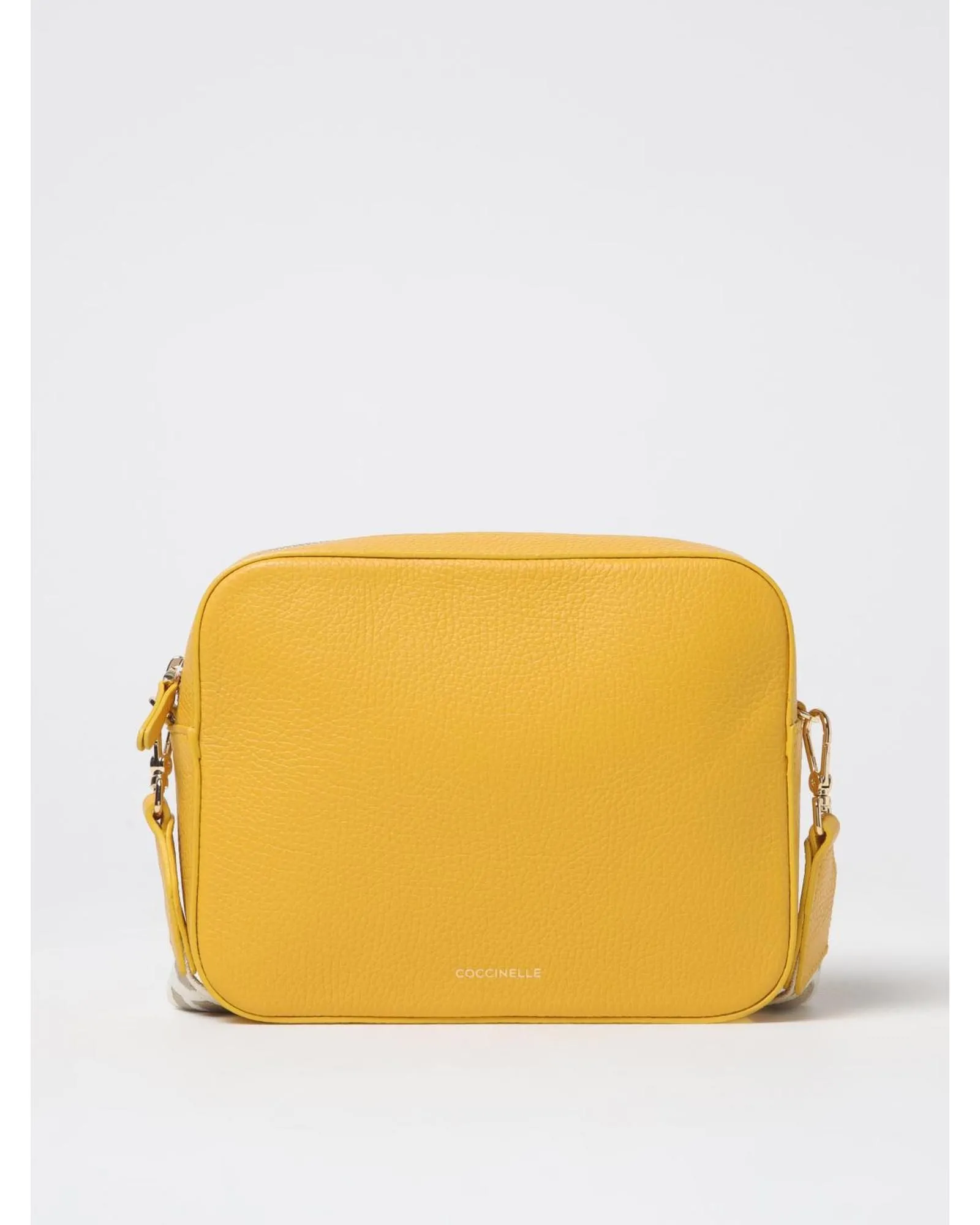 Crossbody Bag Leather Zip Wo - Yellow Clutch Bags