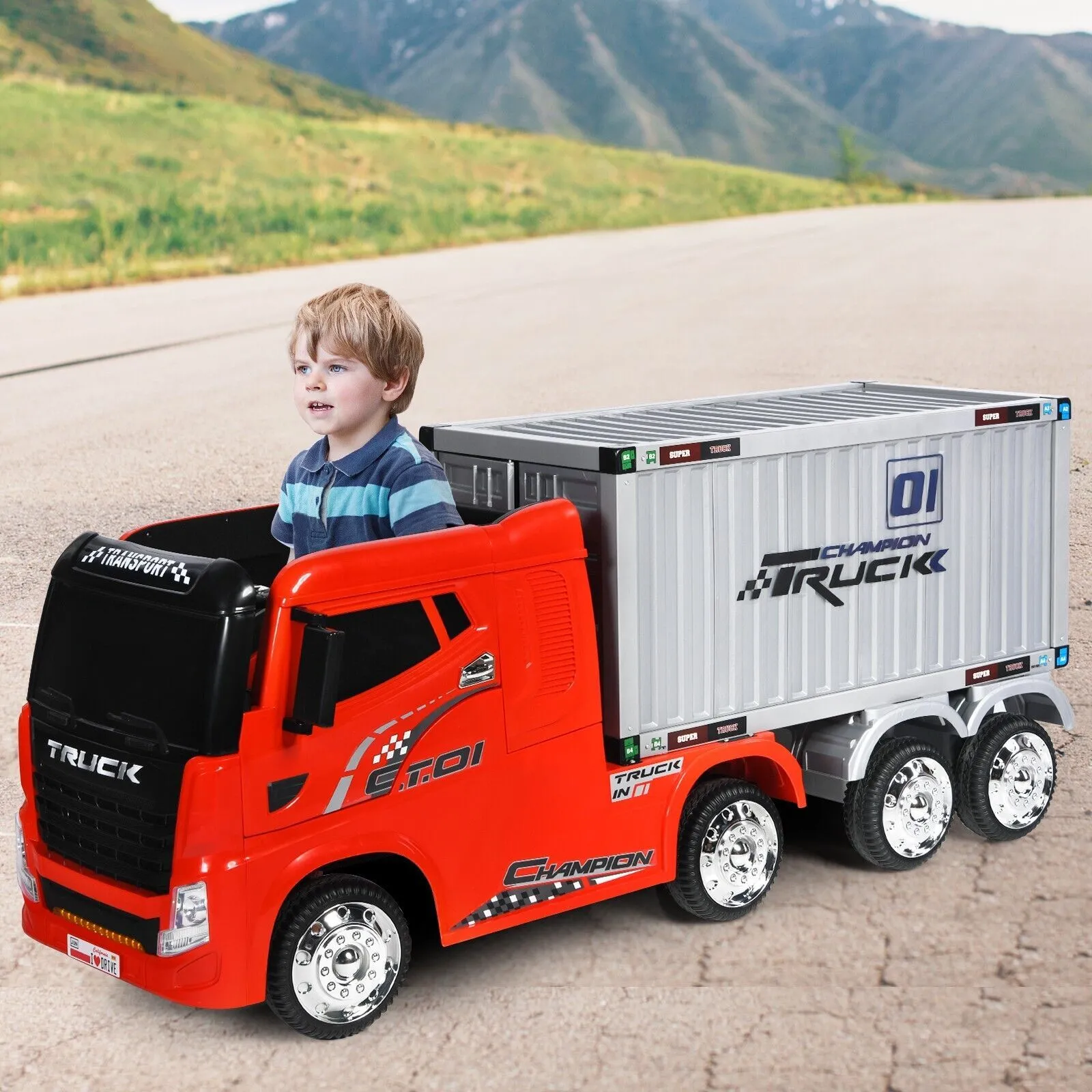 Ride On Truck Toy Container 12V Electric Ride On Car Remote Control