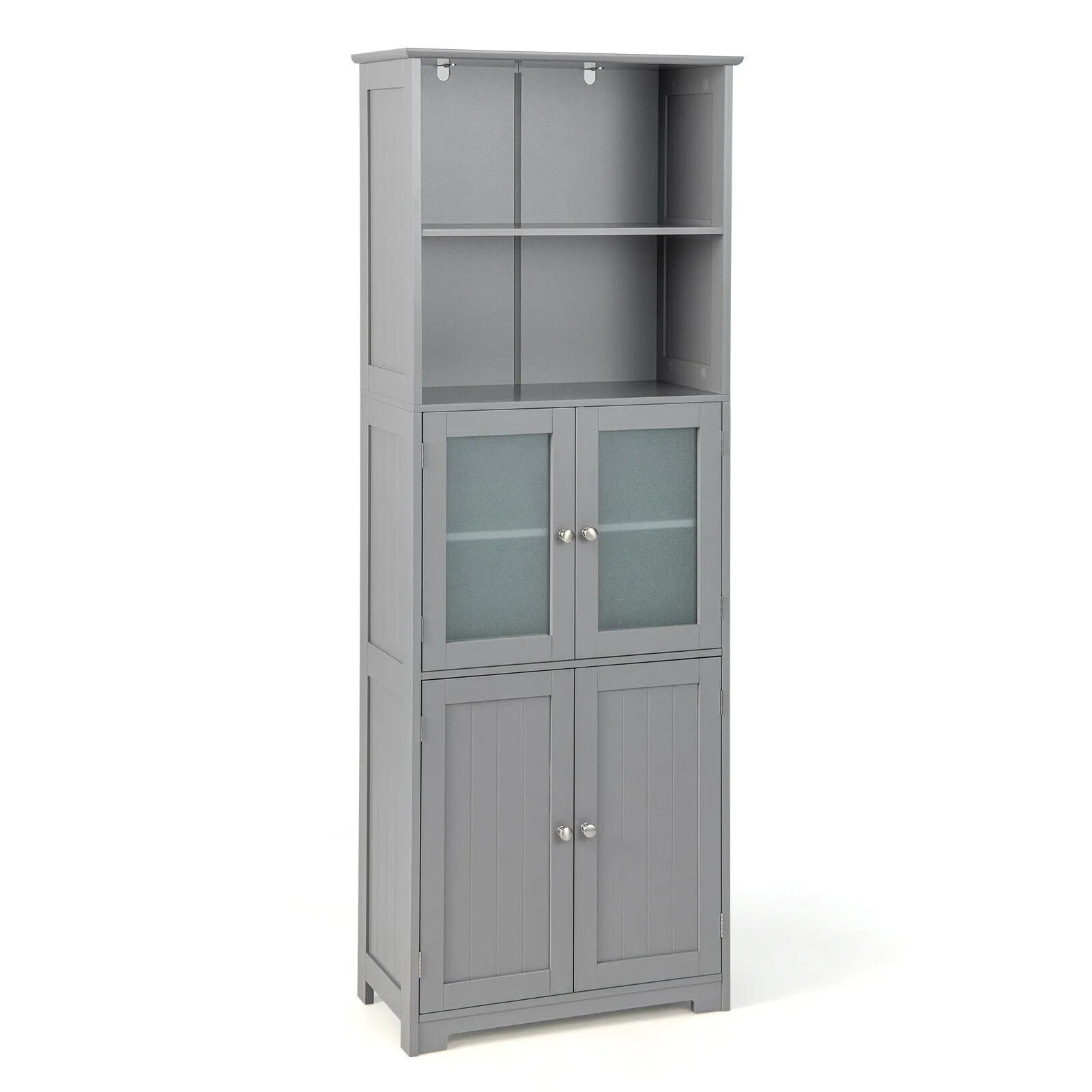 163cm Tall Bathroom Cabinet Kitchen Cupboard With Adjustable Shelves