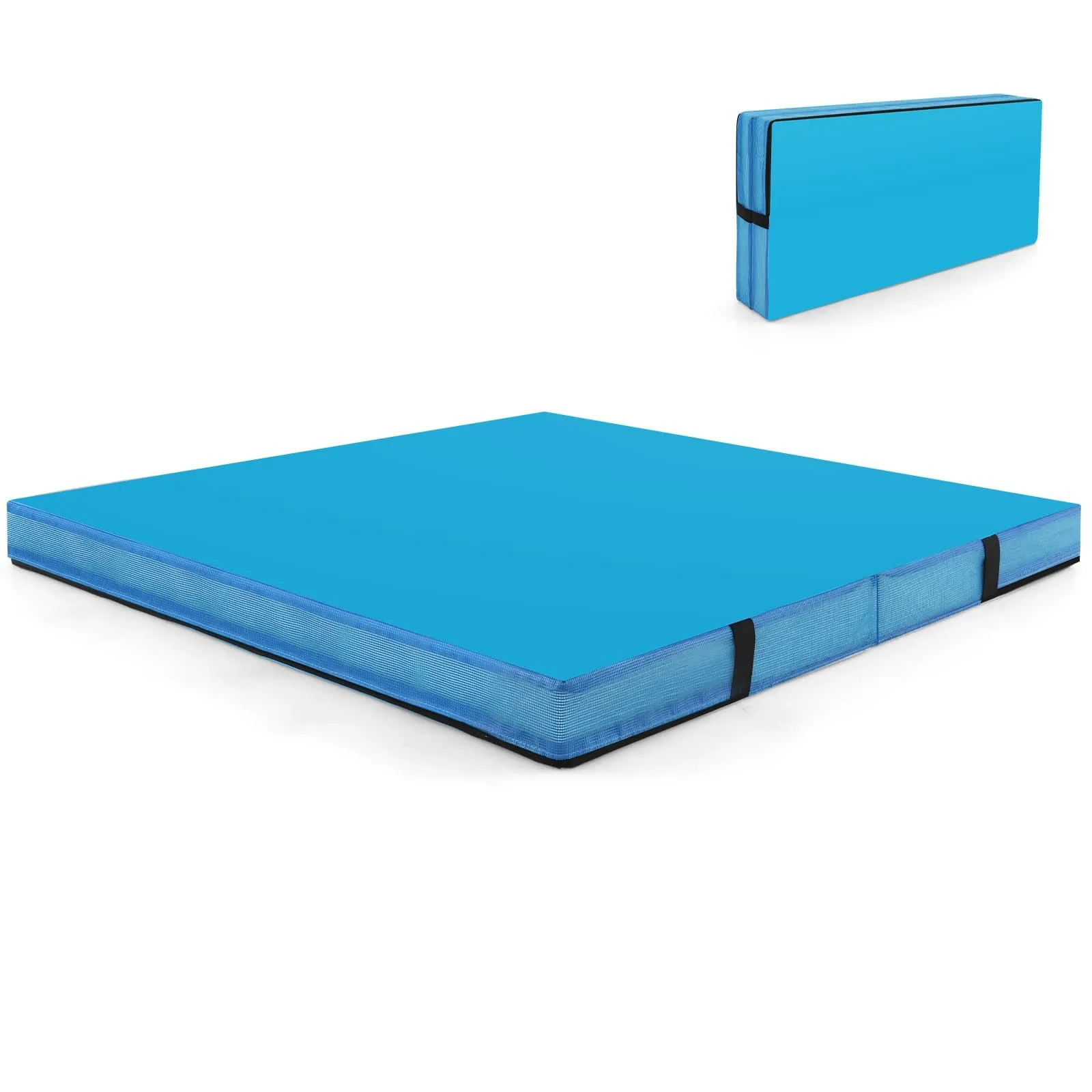 Bi-Folding Gymnastics Mat Thick Crash Landing Mat Safety Pad 120 x 120 CM