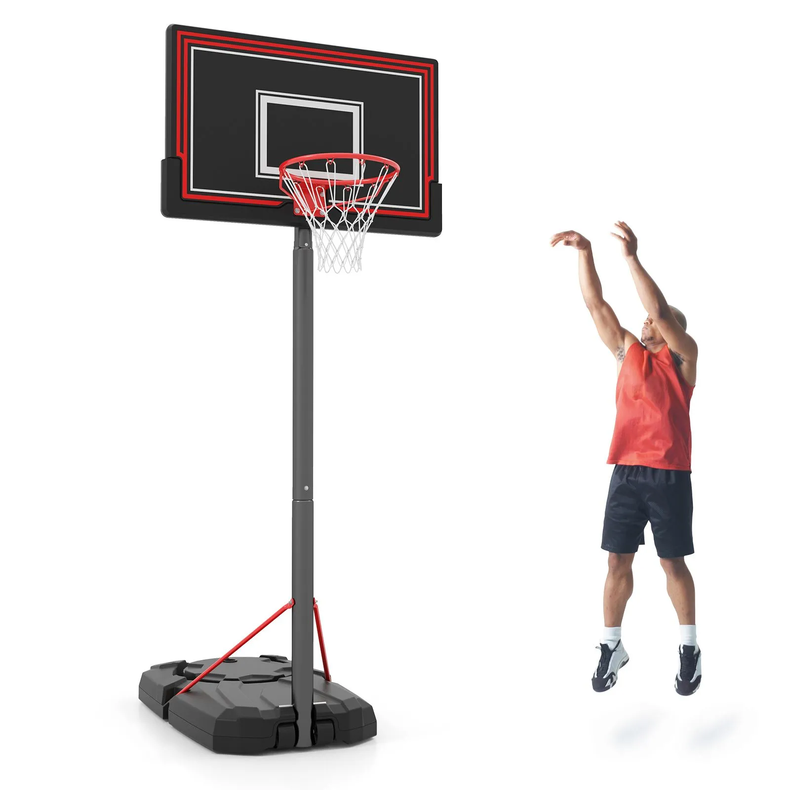 Basketball Hoop 7.5-10 FT Height Adjustable Basketball Goal With Wheels