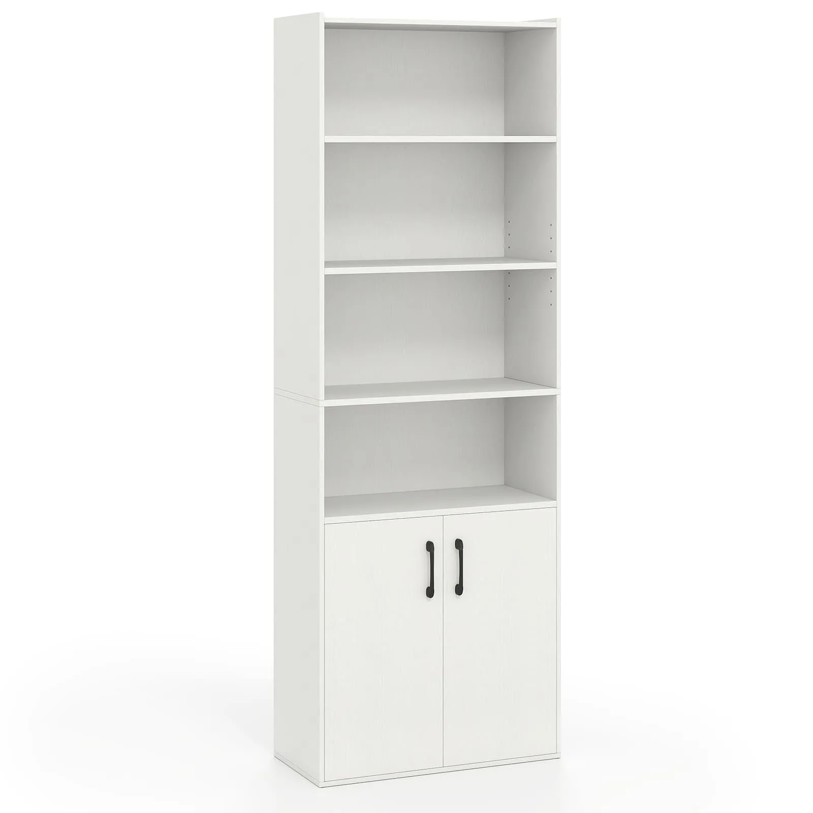 178 CM Bookcase 6-tier Modern Style Storage Cabinet-White