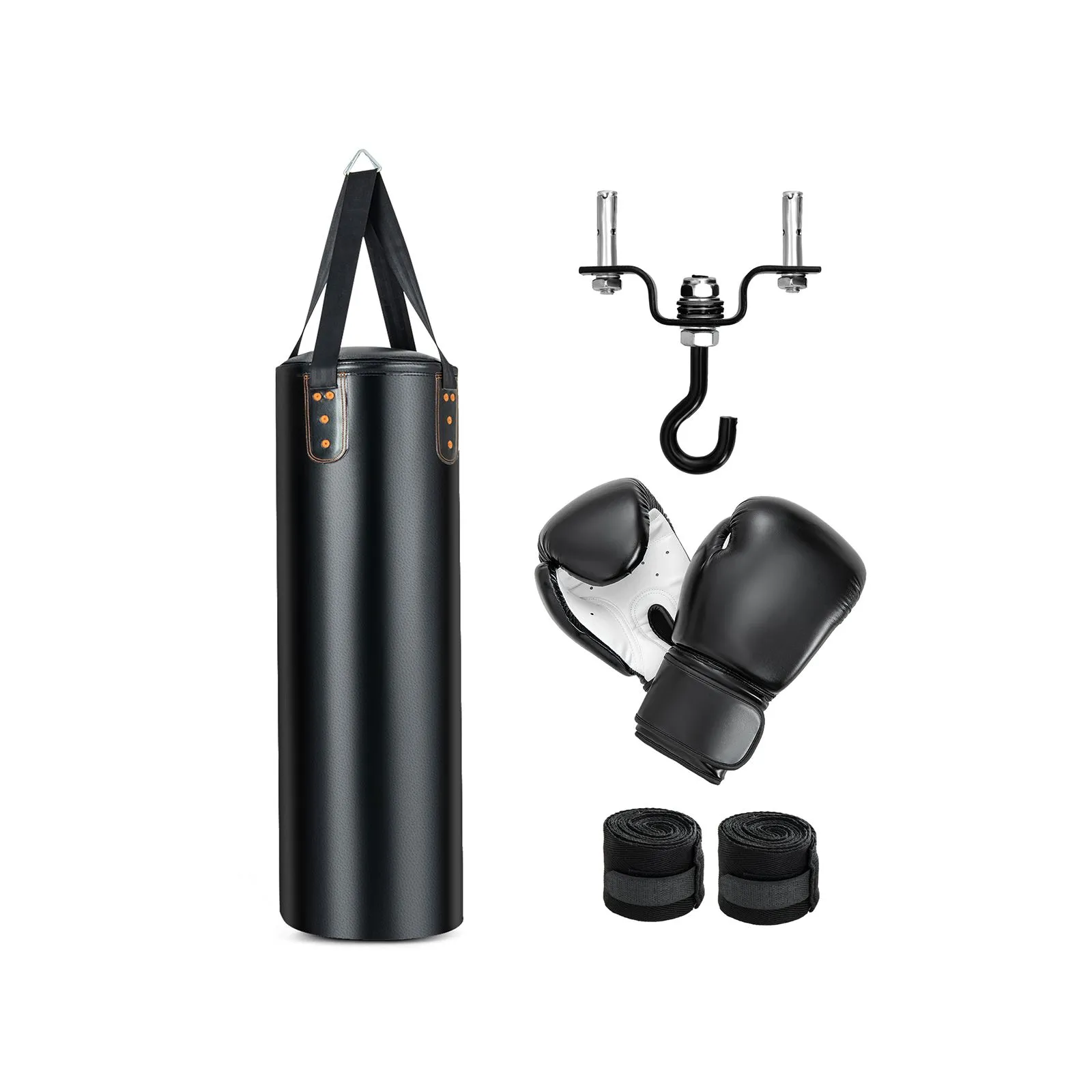 Hanging Punch Bag Set 4-In-1 Kick Boxing Bag With Ceiling Hook & Gloves