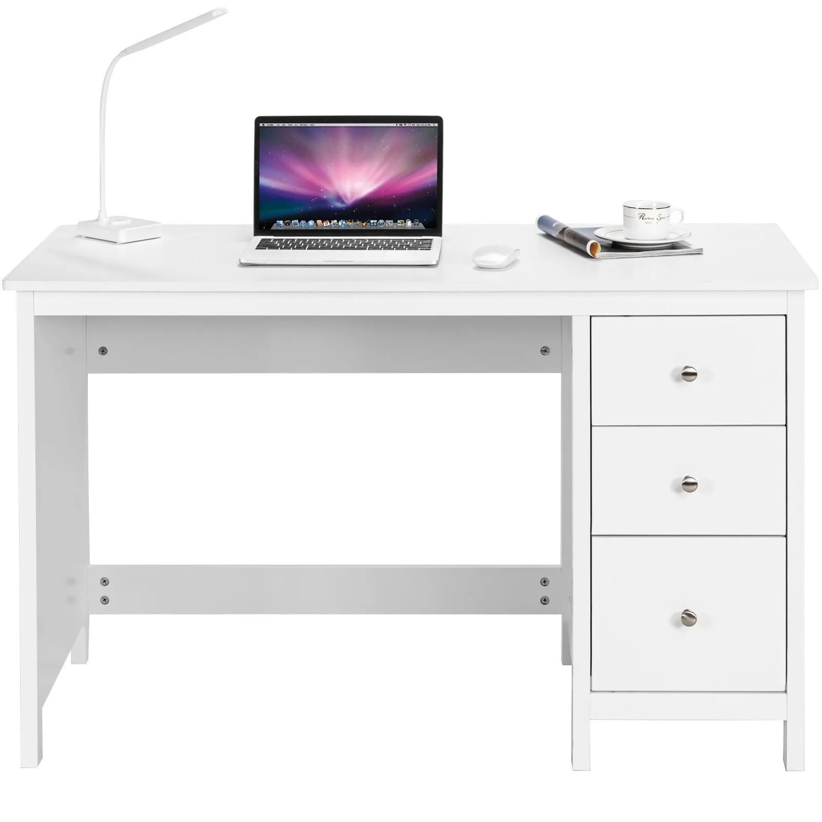 Computer Desk Wooden PC Laptop Table Writing Workstation 3 Drawers