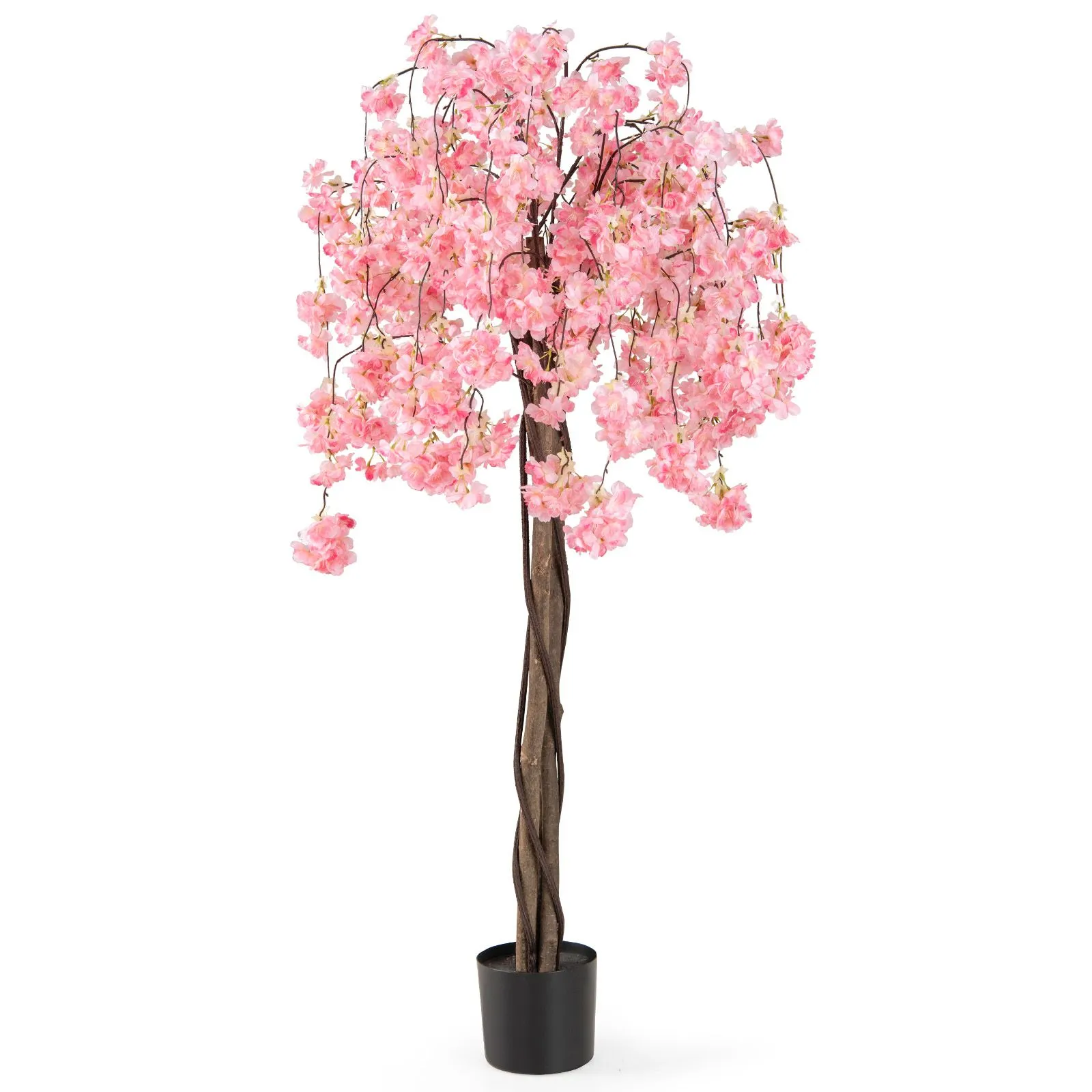 163CM Tall Artificial Cherry Blossom Tree in Nursery Pot Pink Flower