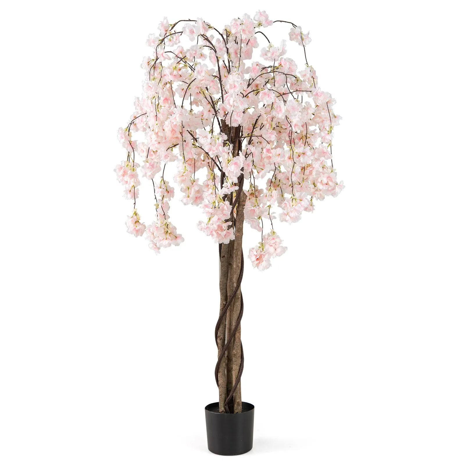 163CM Tall Artificial Cherry Blossom Tree in Nursery Pot White Flower