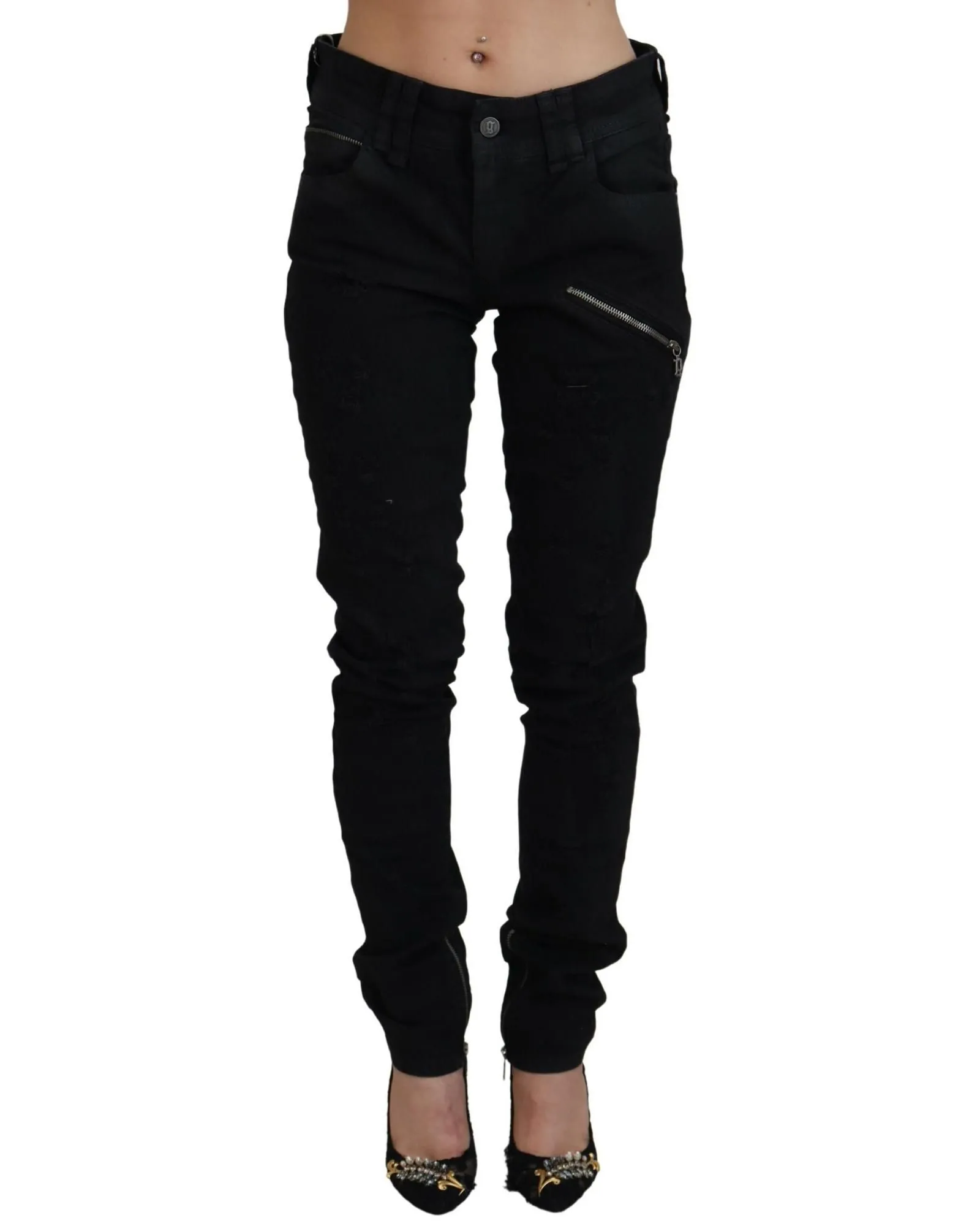 Distressed Detail Skinny Jeans BlackJeans