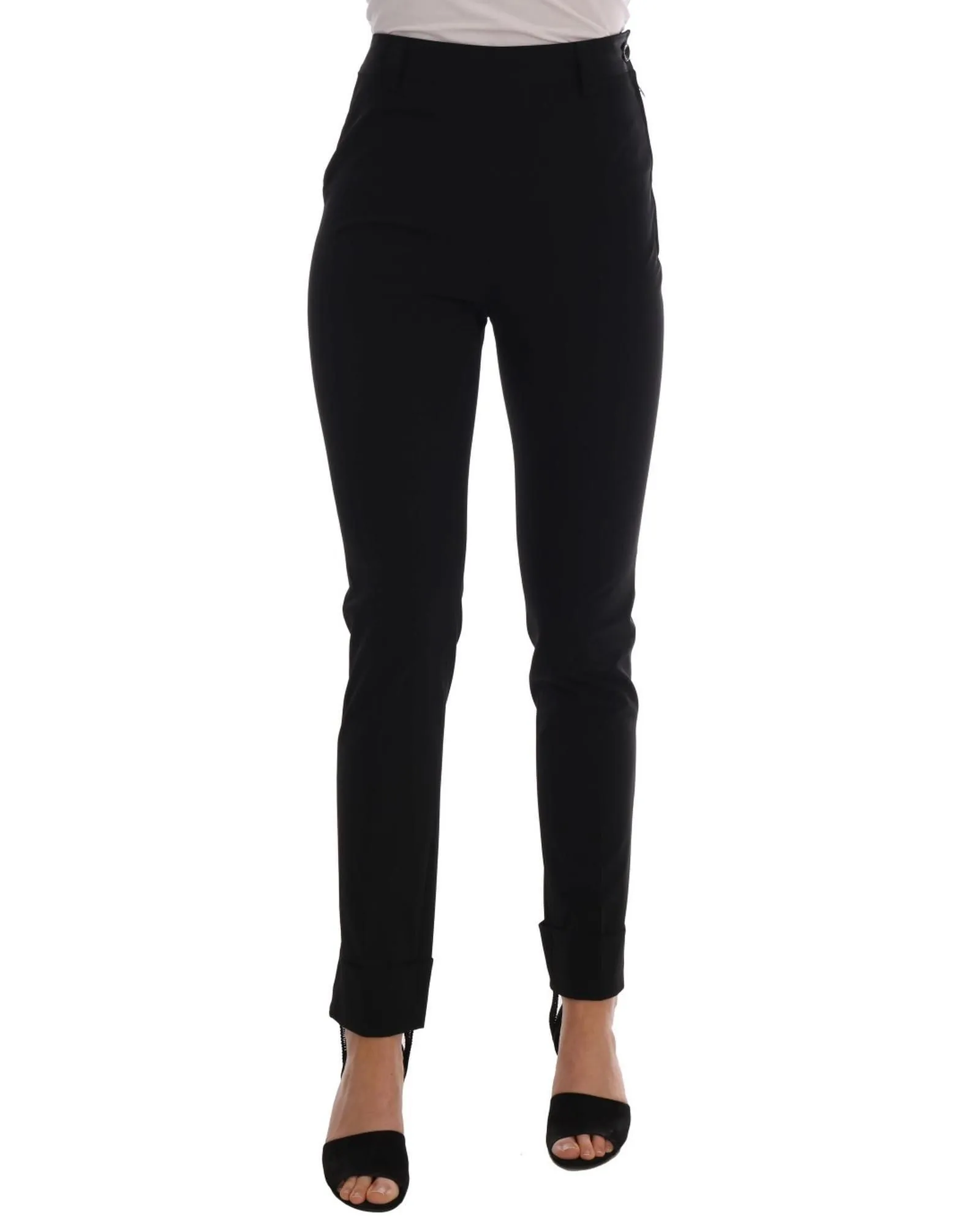 Tailored Straight Leg Trousers- Black Jeans