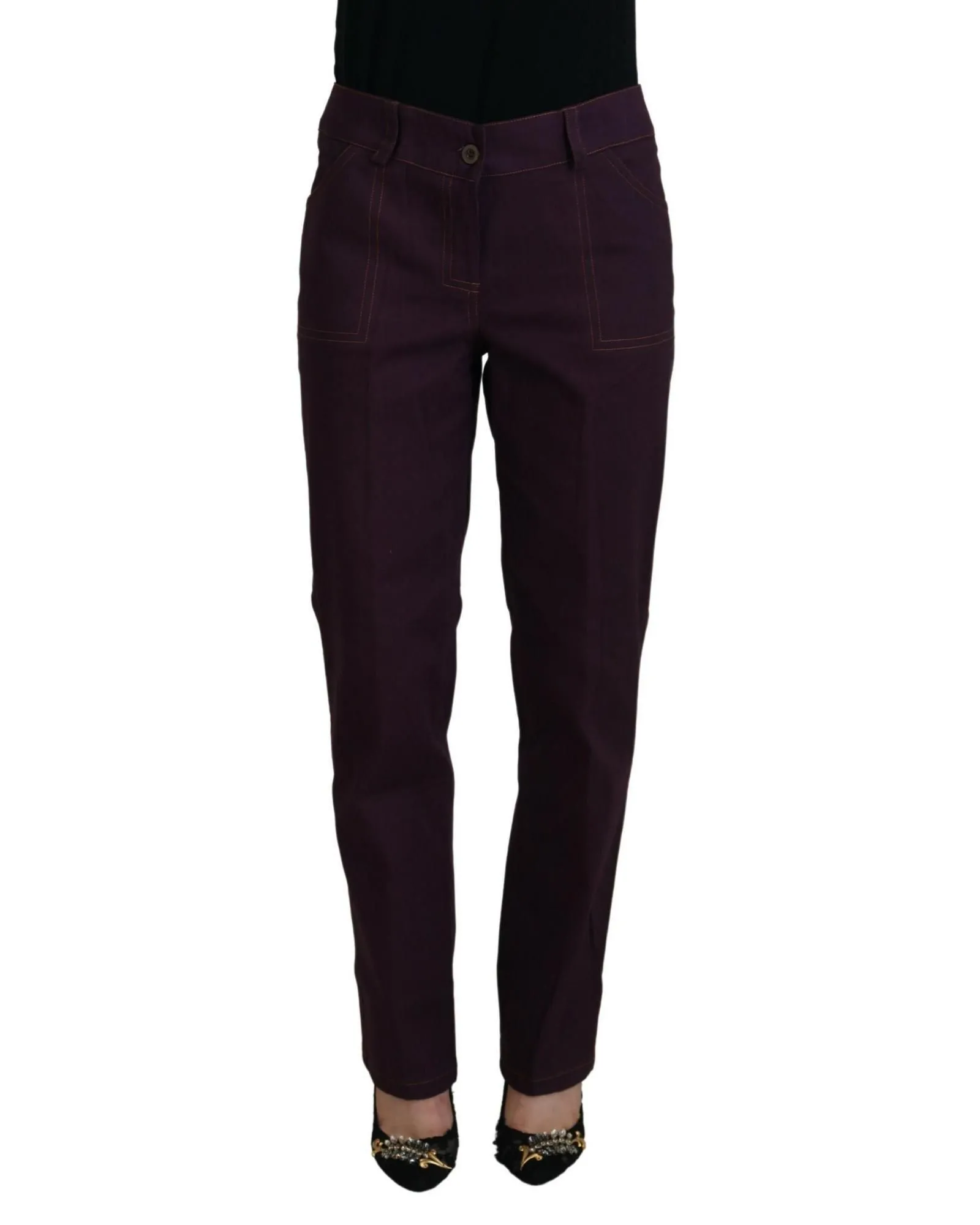 Purple Straight Leg Pants PAN74063Jeans