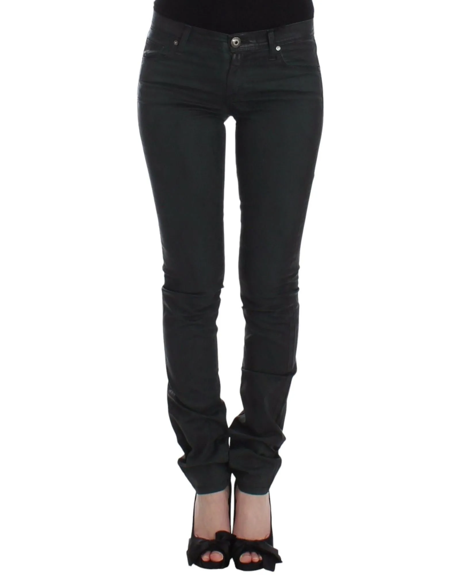 Slim Straight Leg Pants- Green Jeans
