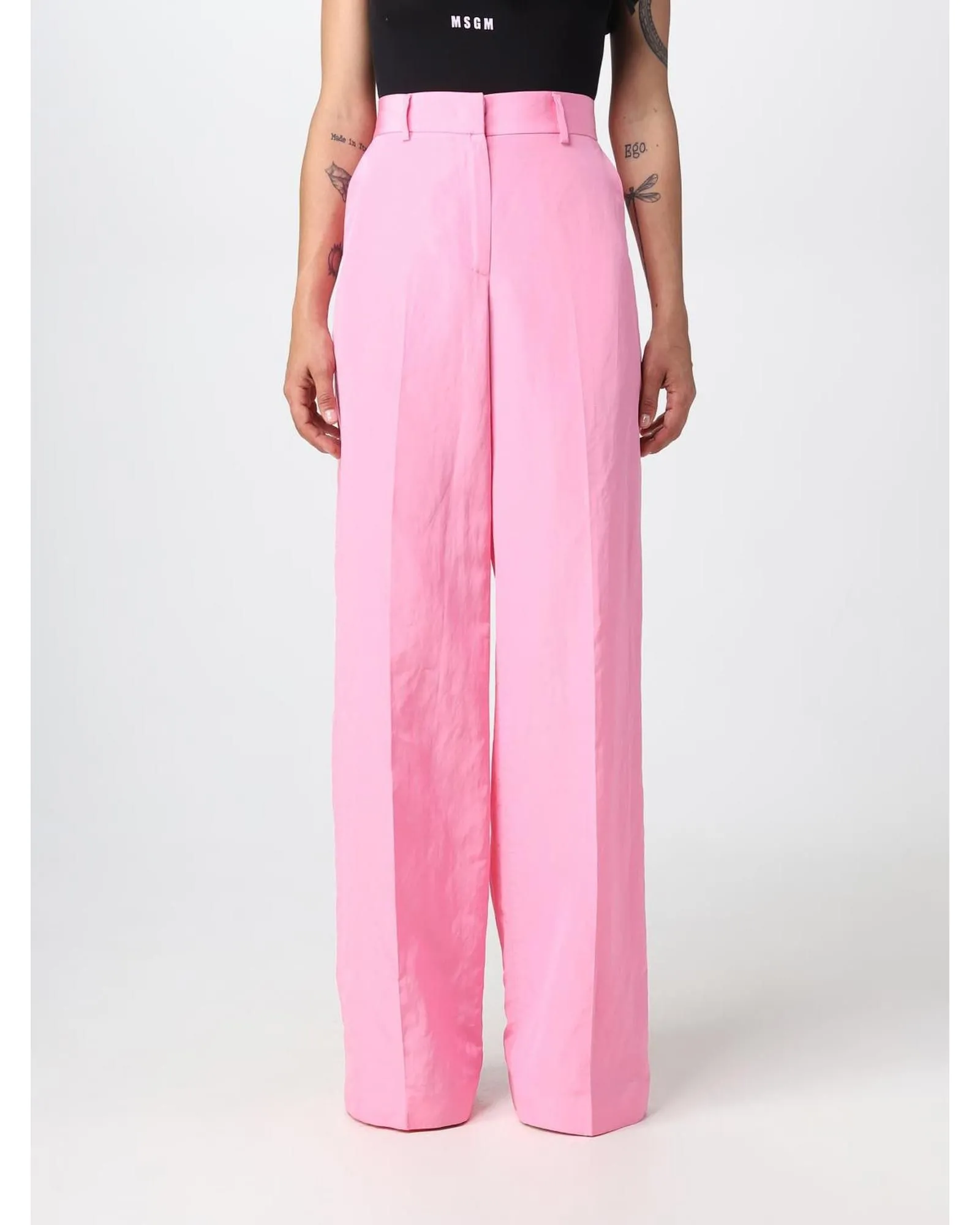Wide Leg Trousers High Waist- Fuchsia Pants