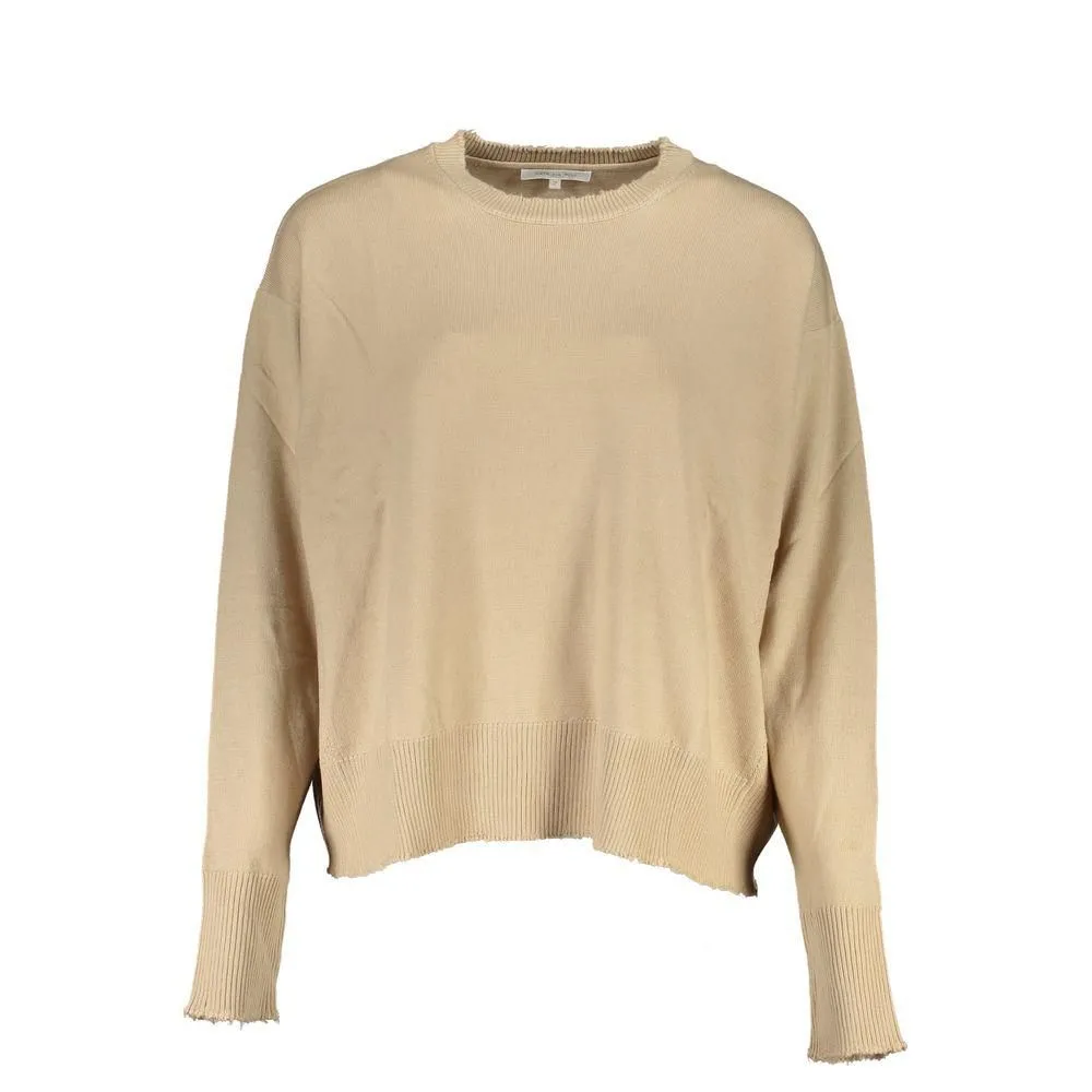 Relaxed Long Sleeve Knitwear Sweater- Beige