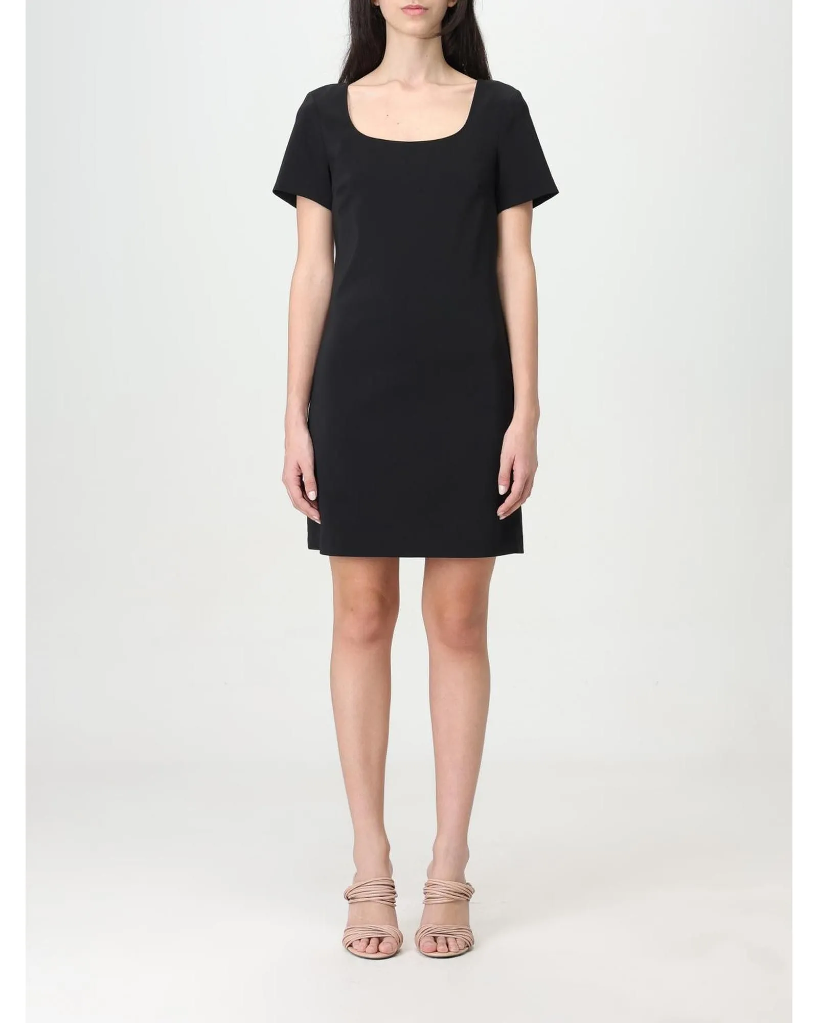 Short Sleeve Mini Dress- Black Dresses