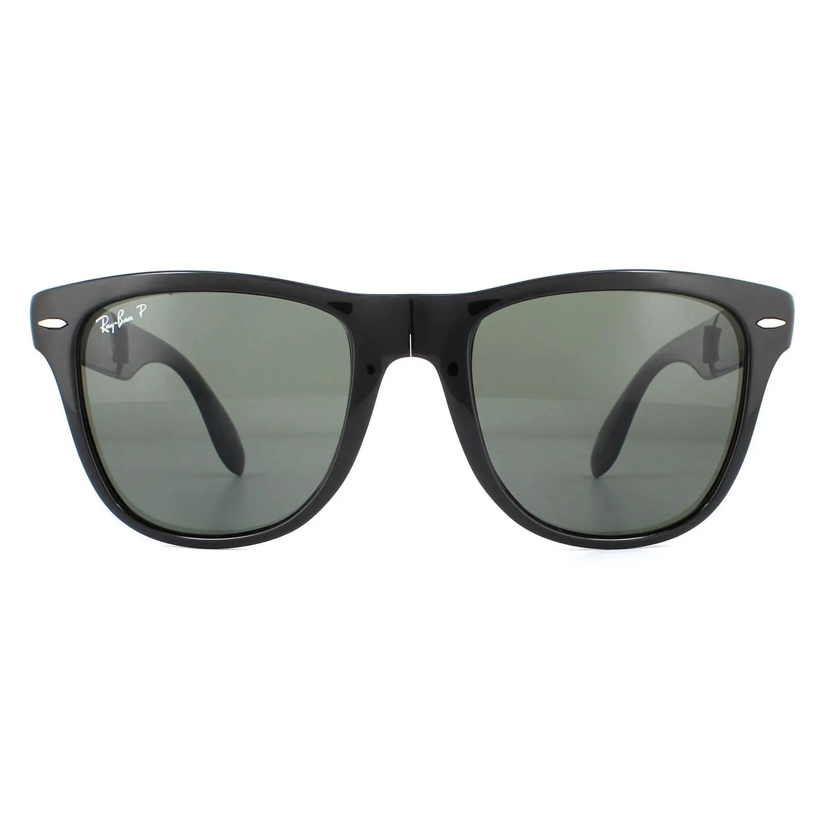 Rectangle Black Green Polarized Folding Wayfarer 4105 Sunglasses