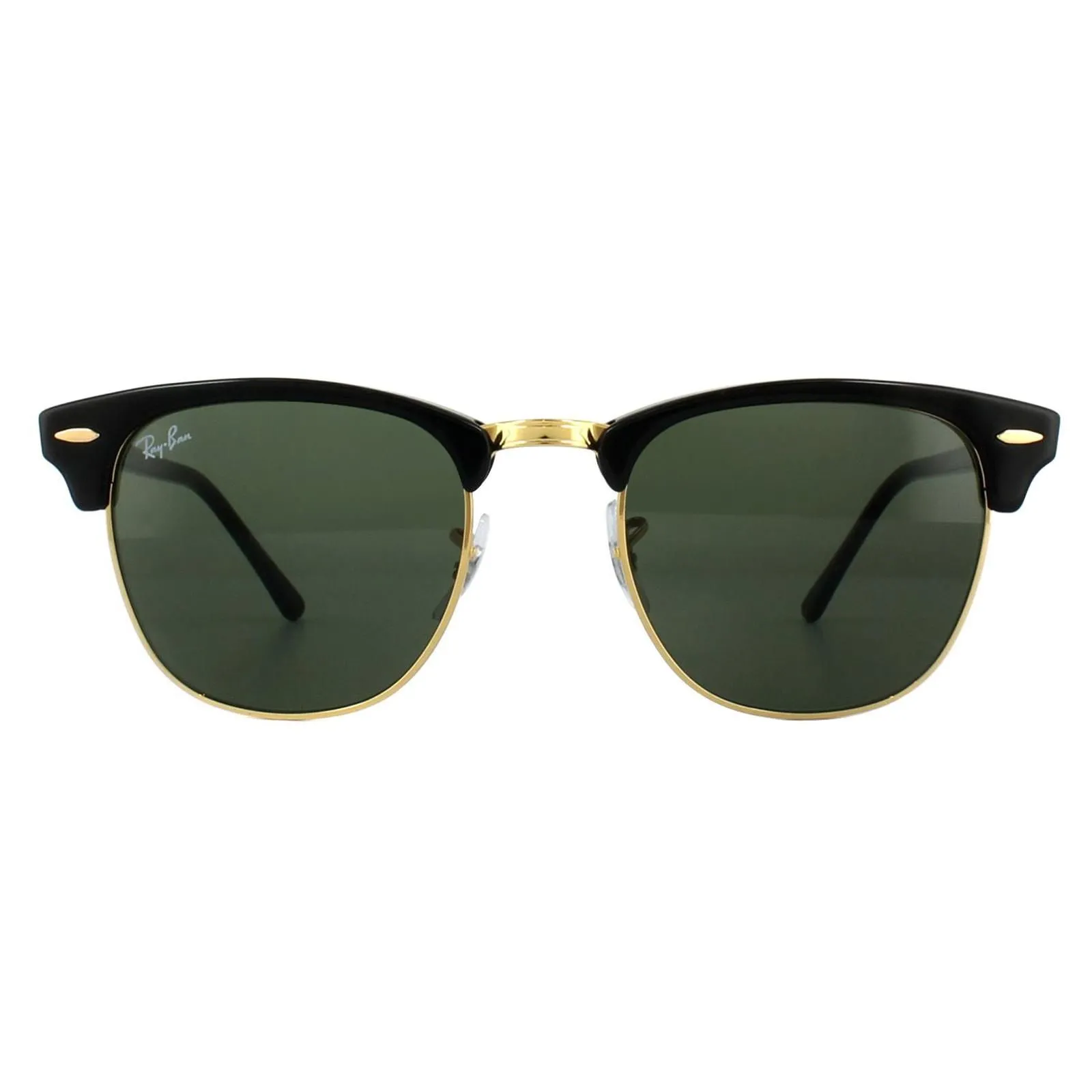 Round Black Green Clubmaster 3016 Sunglasses