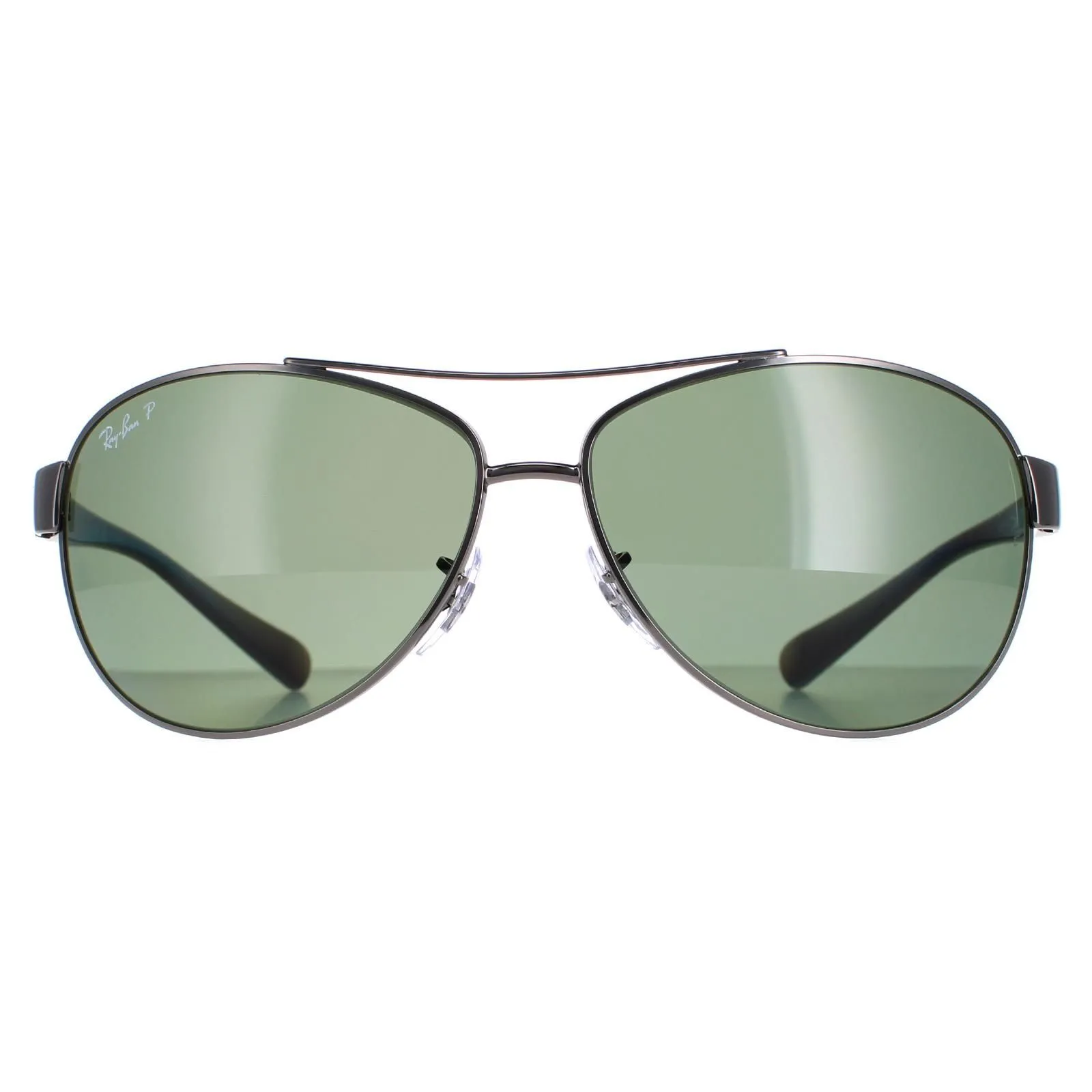Aviator Gunmetal Polarized Green Sunglasses