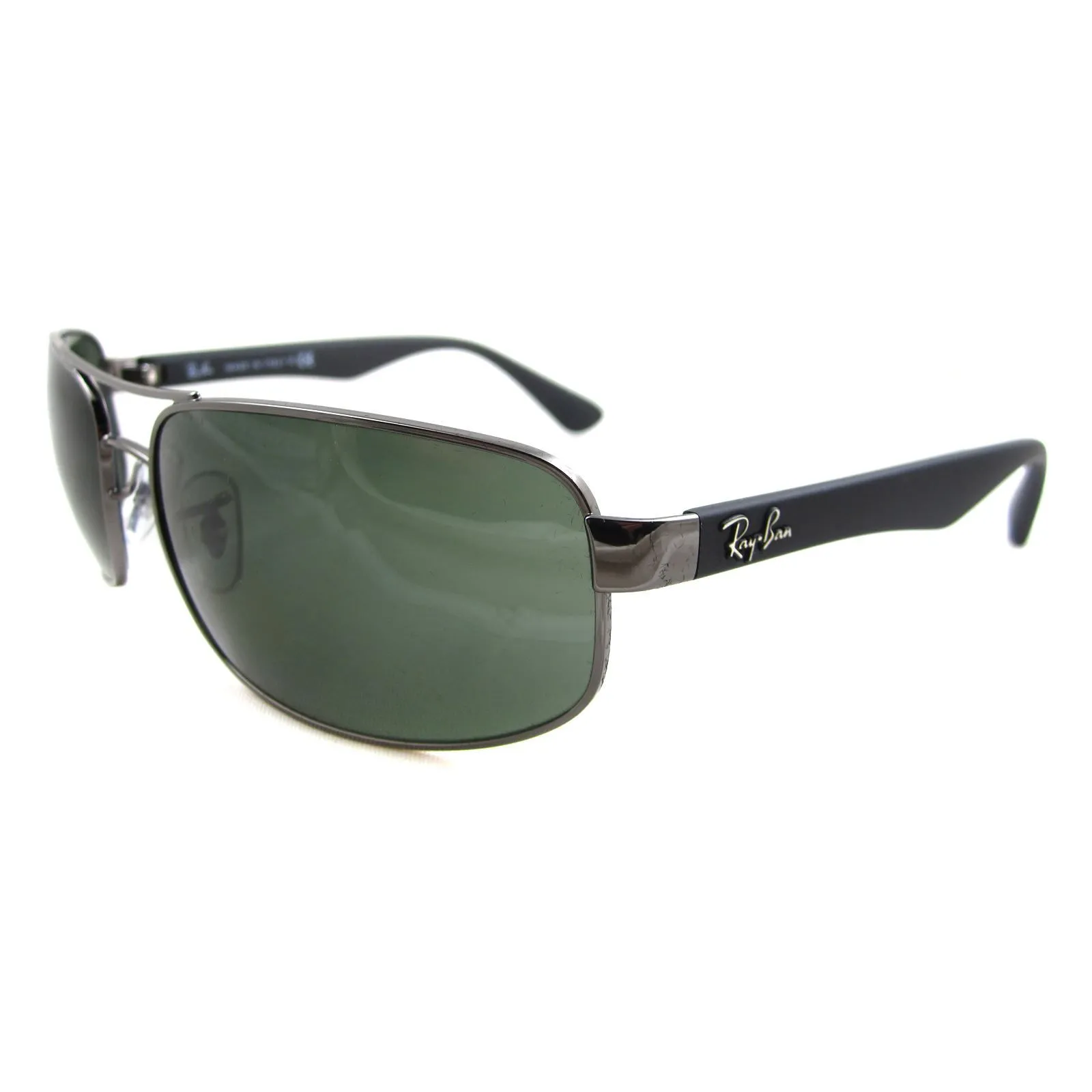 Rectangle Gunmetal Green 3445 Sunglasses