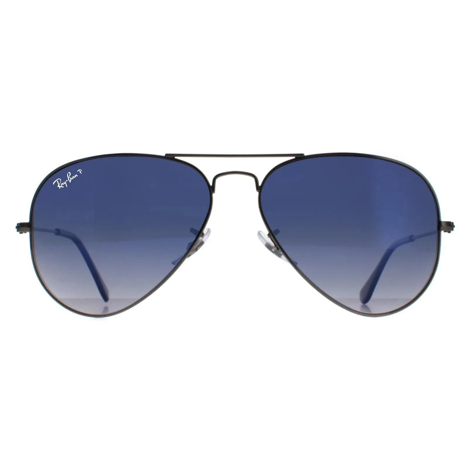 Aviator Gunmetal Polarized Blue Gradient Grey Aviator 3025 Sunglasses