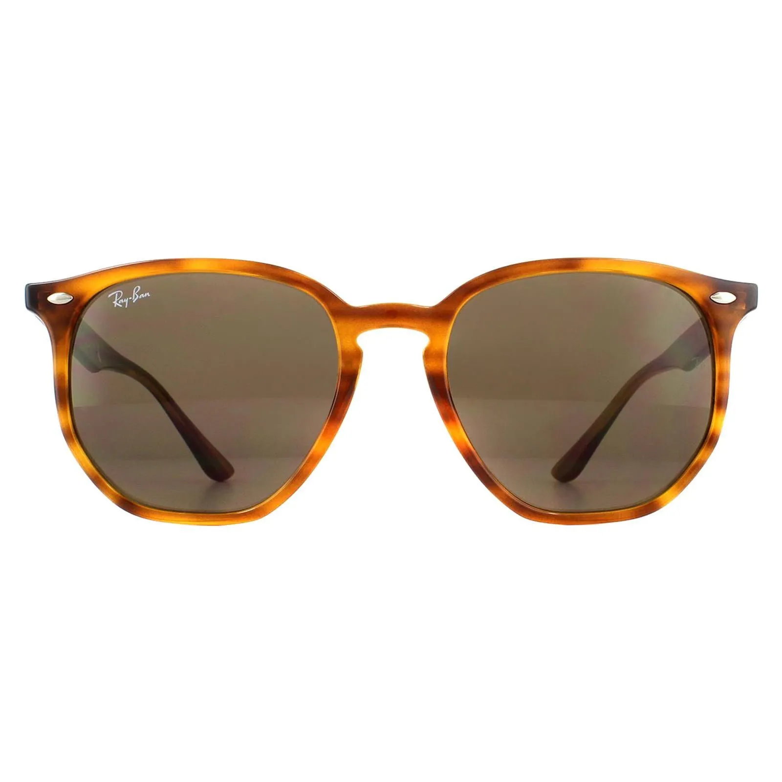 Round Striped Red Havana Dark Brown RB4306 Sunglasses