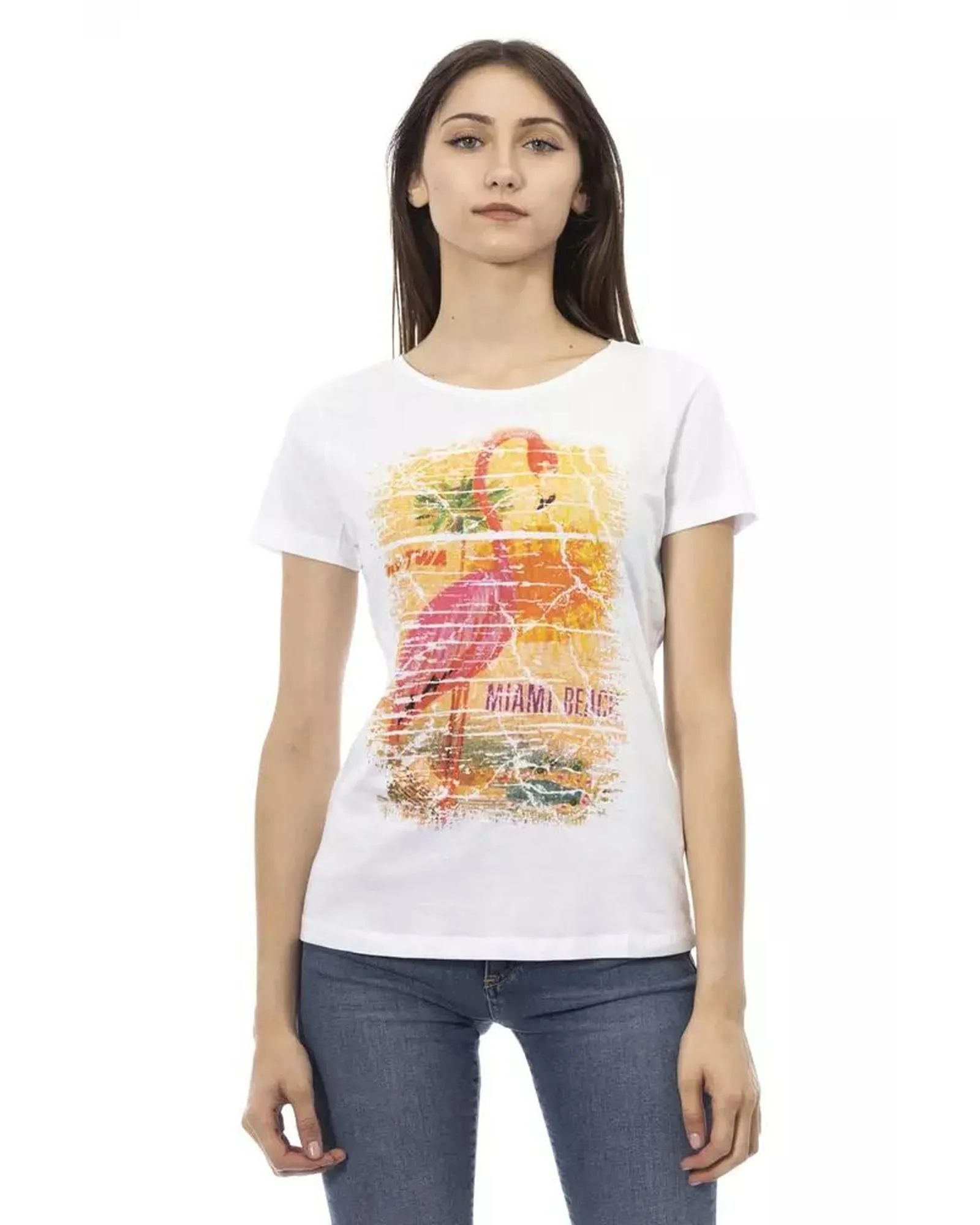 Flamingo TShirt Miami Beach TR23028 White Tops