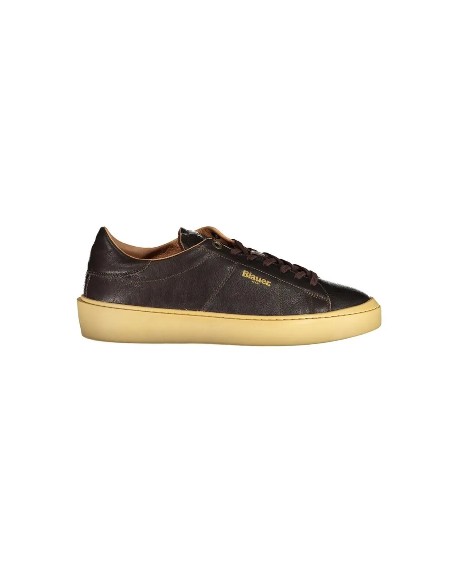 B122 SneakersBrown Leather LowTops Men