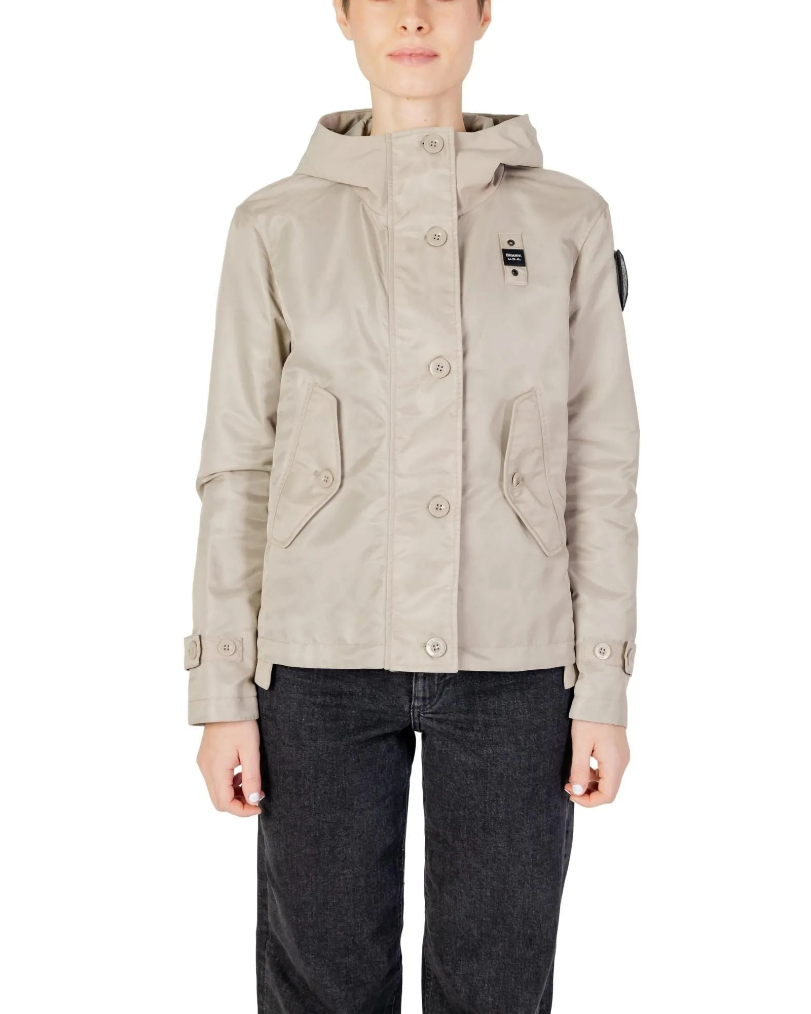 Zip-Up Jacket with Front and Back Pockets