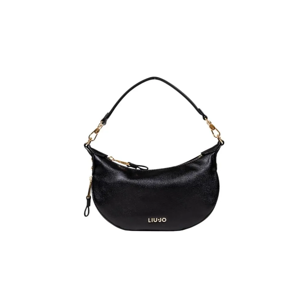 Shoulder Strap Zip Fastening Bag with Inside Pocket- Black