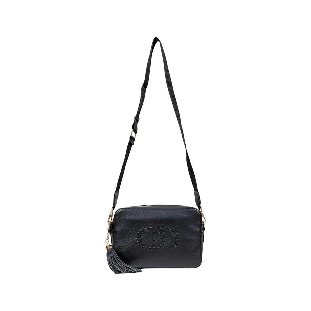 Shoulder Bag with Zip Fastening- Black