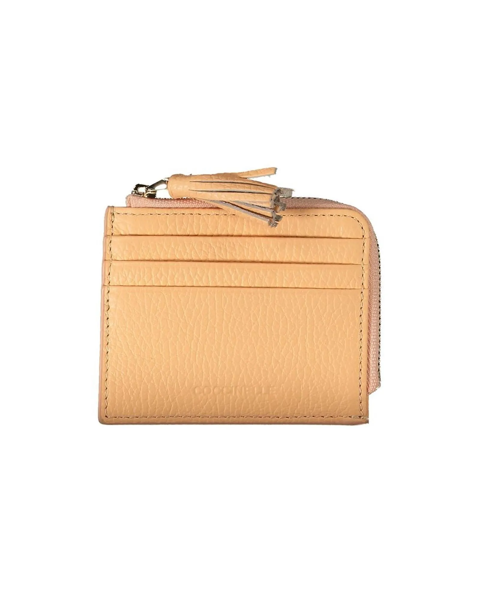 Zip Around Card Holder Wallet Leather Tassel Wo - Orange