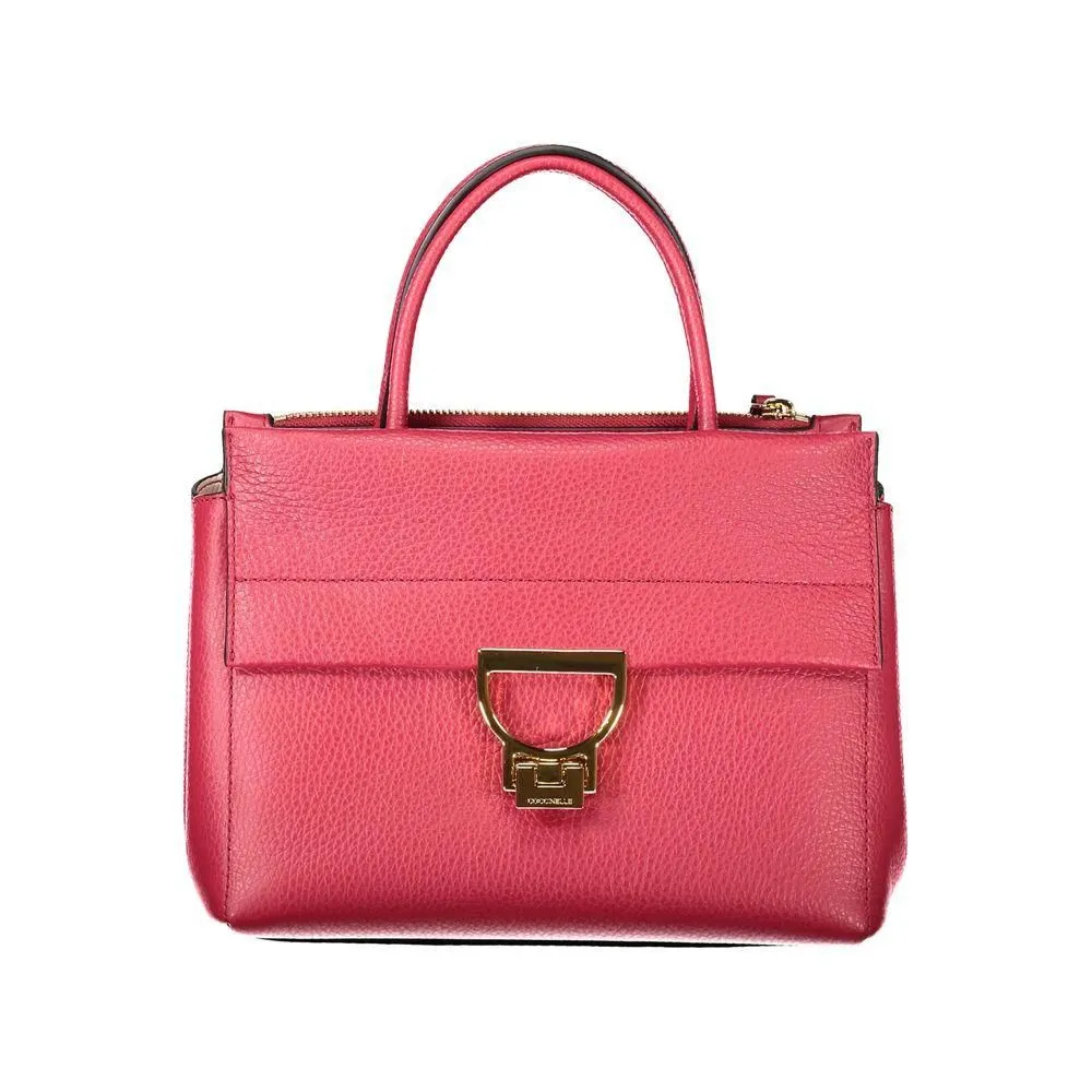 Arlettis Handbag Pink Leather- Red